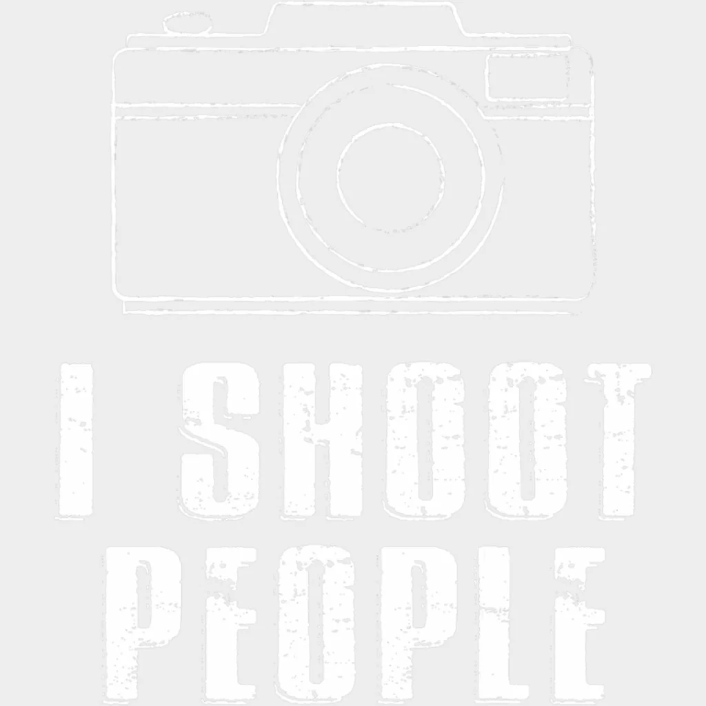 I Shoot People, B&W Camera Design - Photography DTF Transfers - Image 2