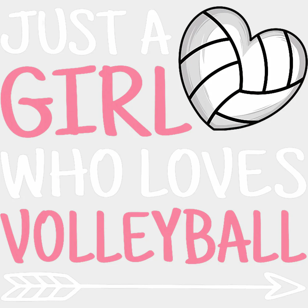 Just A Girl Who Loves Volleyball, Pink - Volleyball DTF Transfers - Image 2