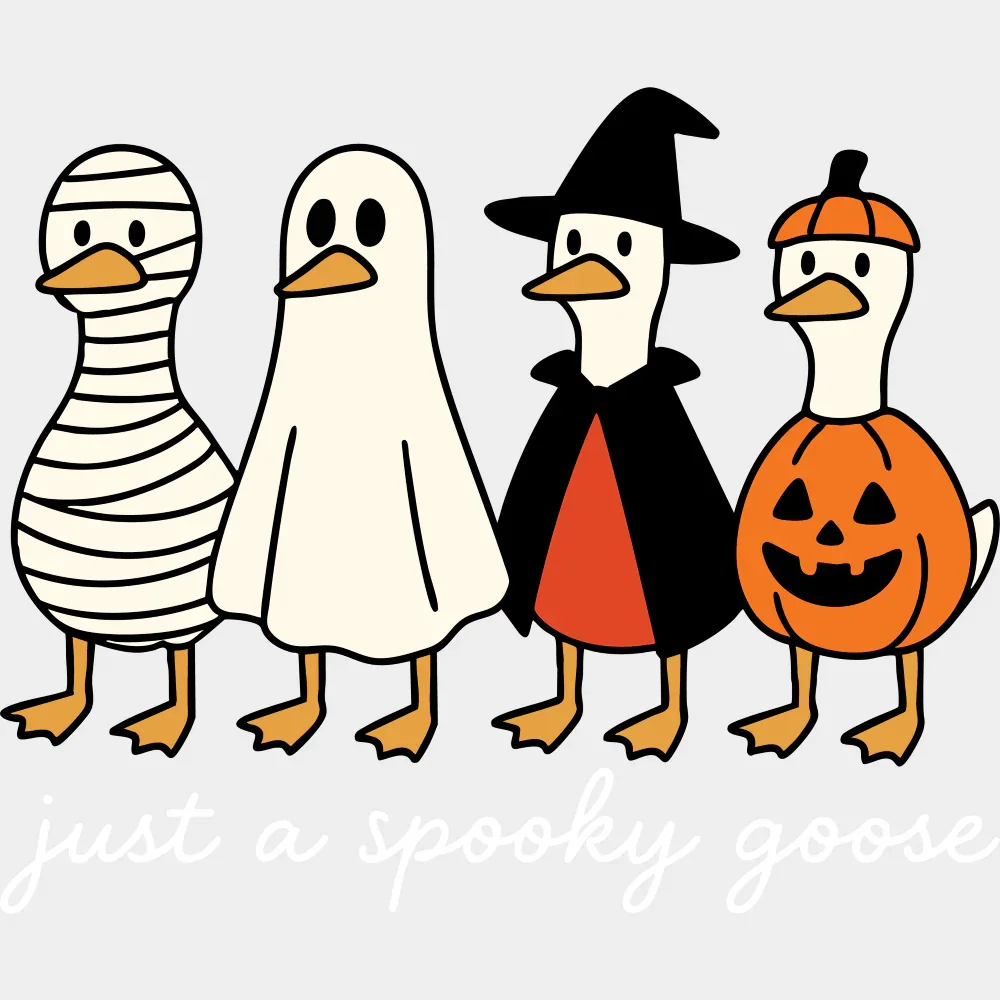 Just A Spooky Goose Ghost, Vampire & Mummy - Halloween DTF Transfer - Image 2