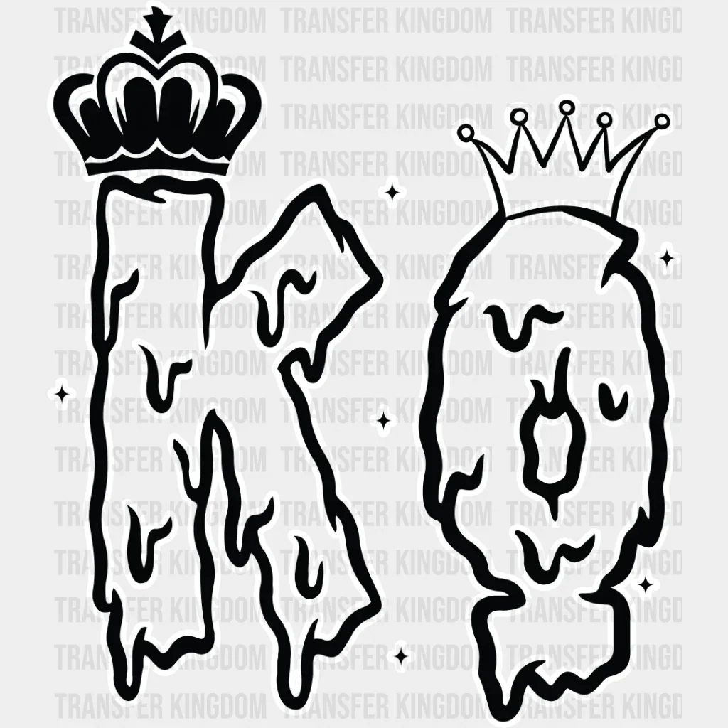 King And Queen Letter - King-Queen DTF heat transfer