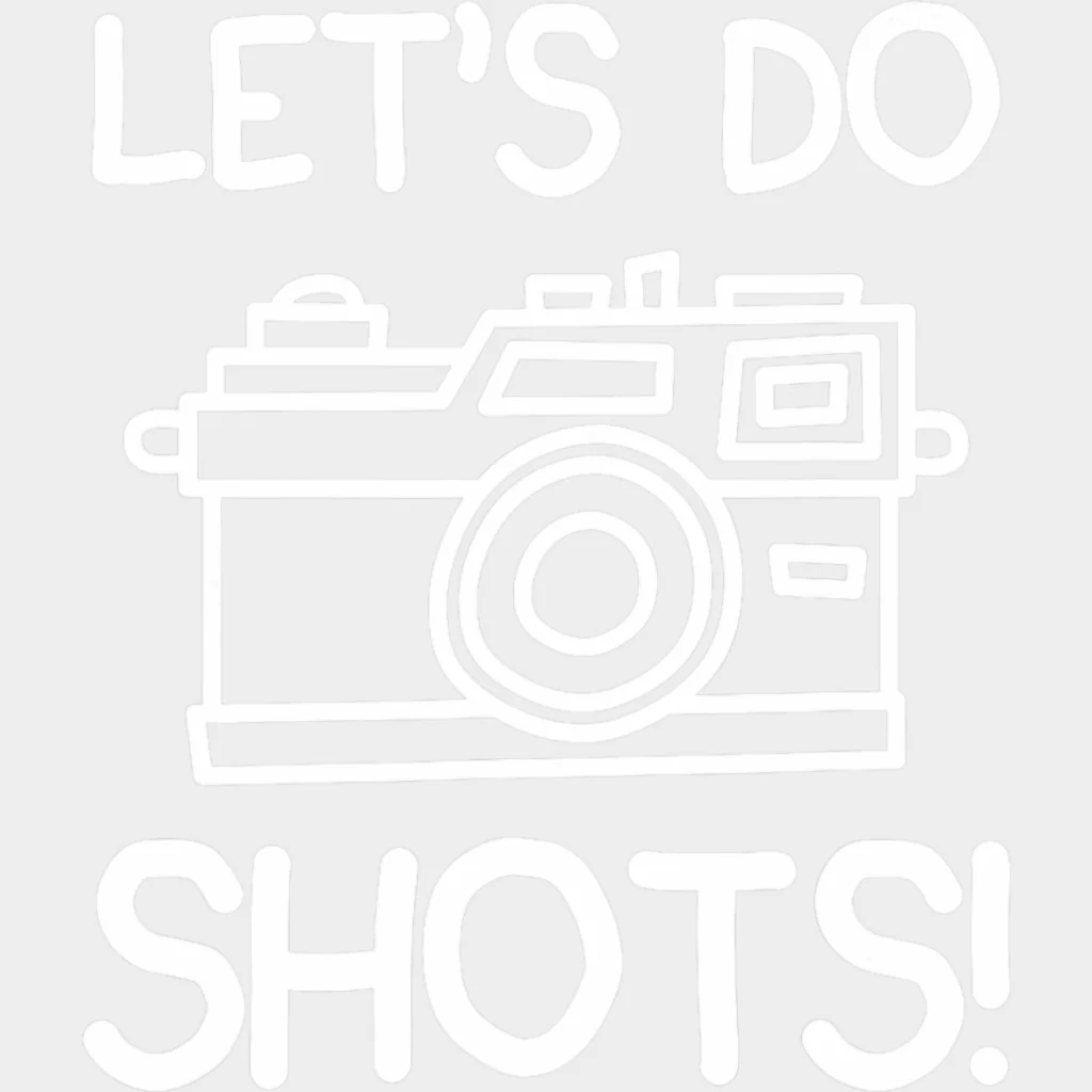 Let's Do Shots, Retro Camera B&W - Photography DTF Transfers - Image 2
