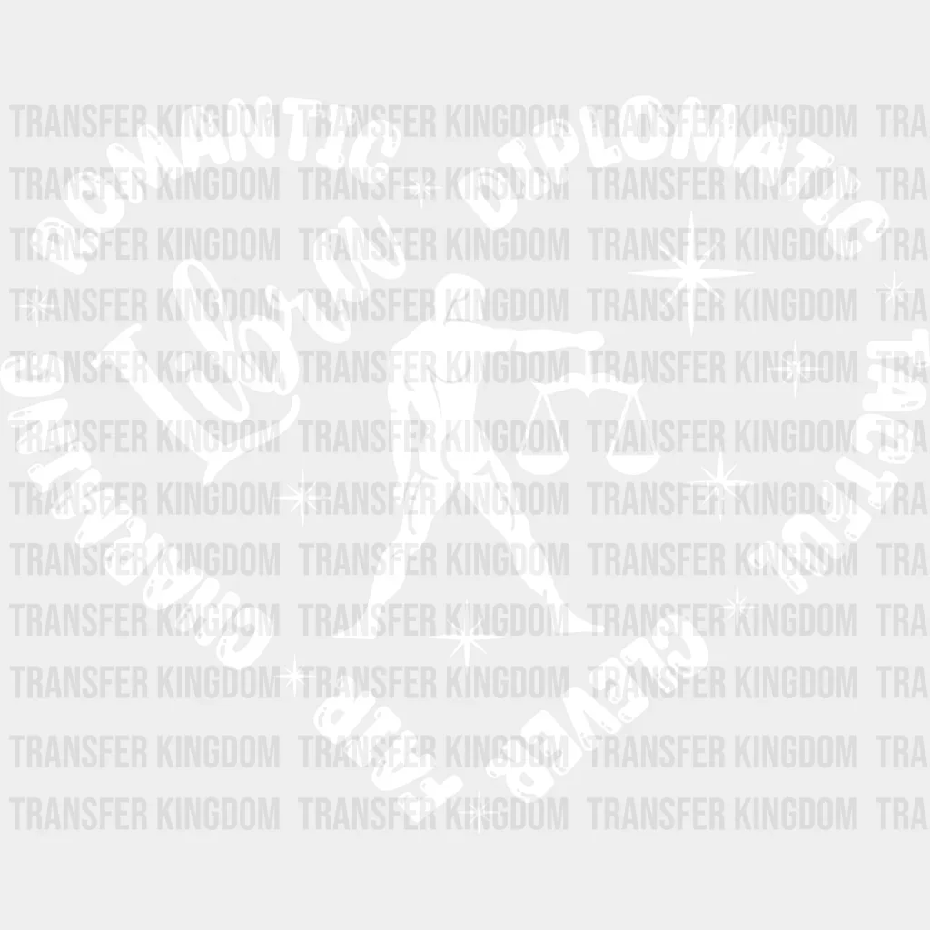Libra Heart Design - Zodiac & Horoscopes DTF heat transfer - Image 2