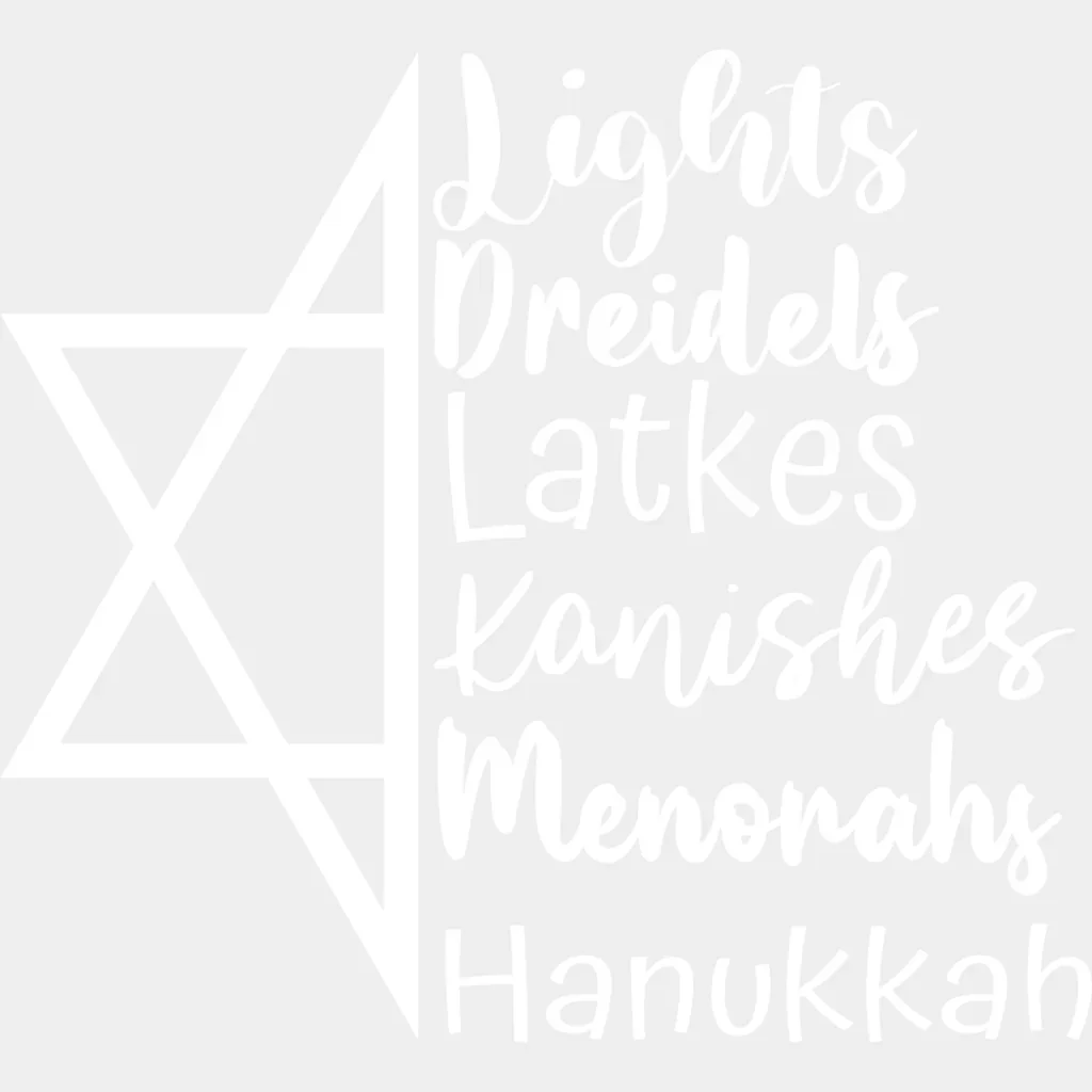 Lights Dreidels Latkes Kanishes Menorahs - Hanukkah DTF Transfer - Image 2