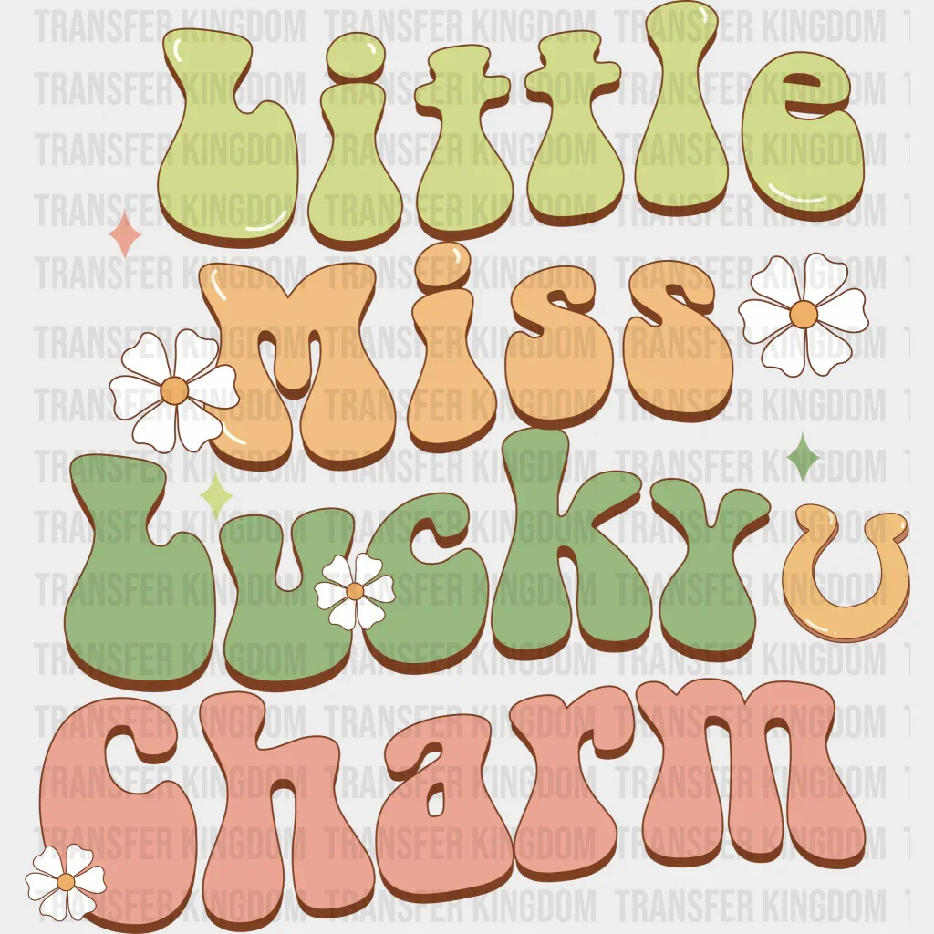 Little Miss Lucky Charm Retro St. Patrick's Day Design - St. Patrick's Day DTF heat transfer