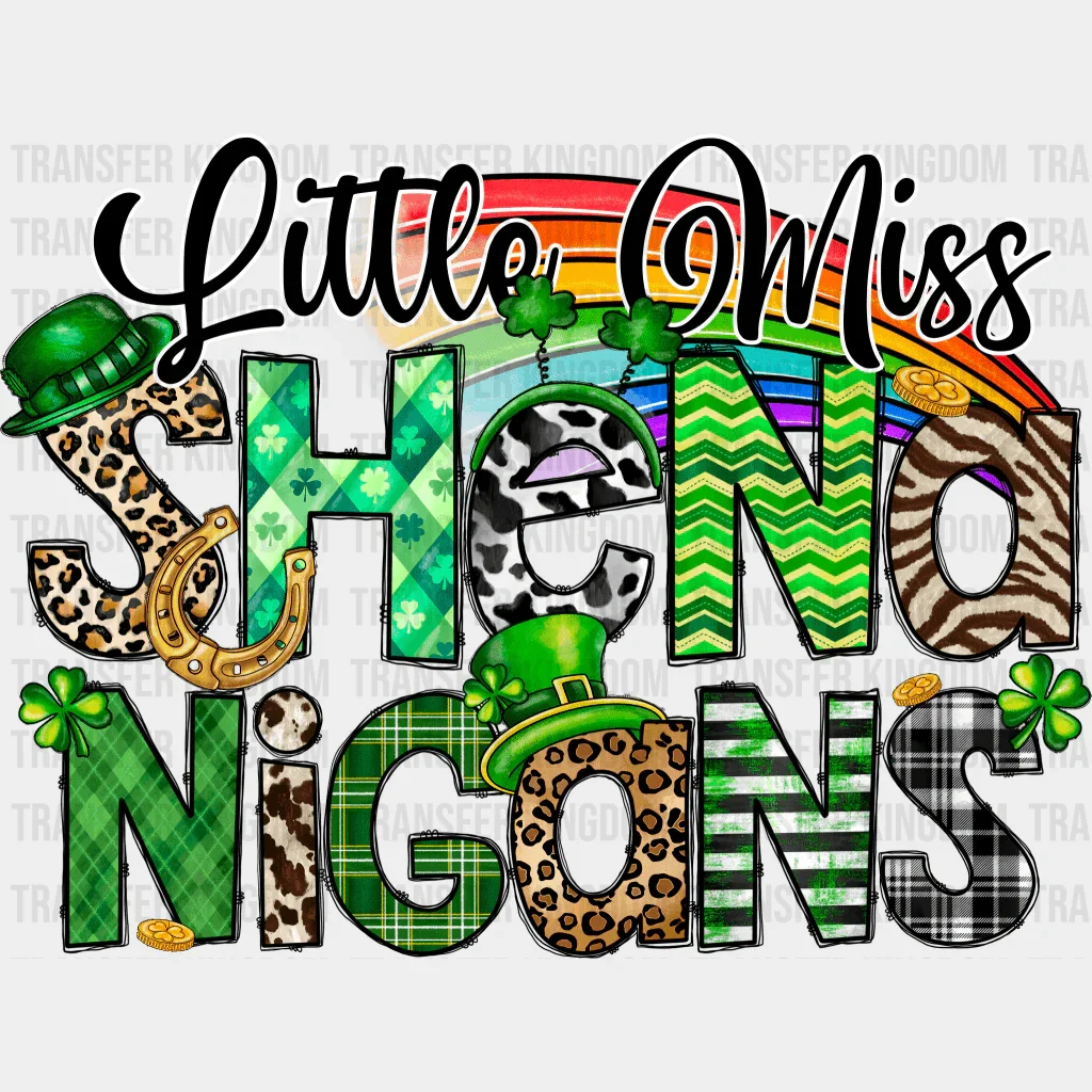Little Miss Shenanigans St. Patrick's Day Design - DTF heat transfer