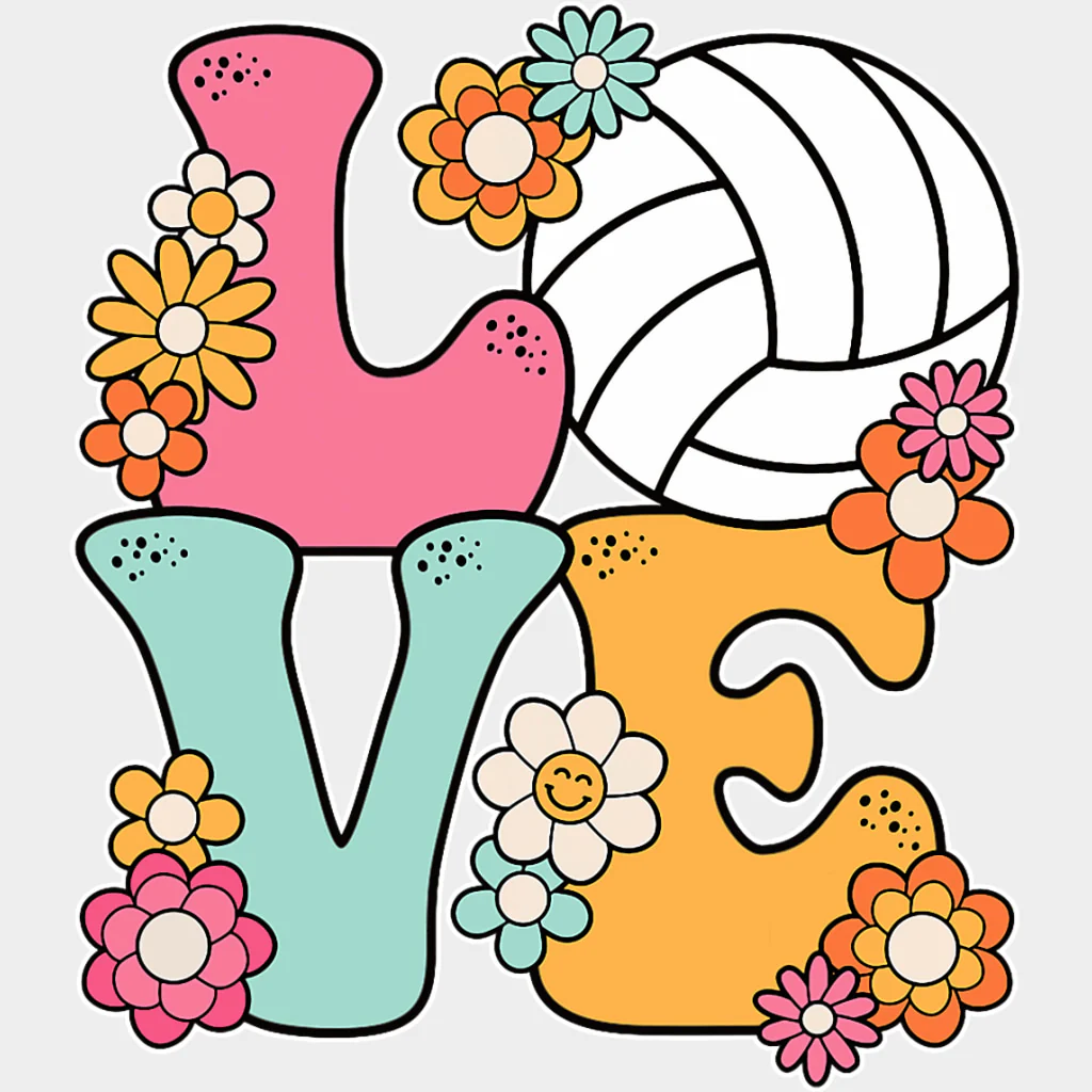 Love, Daisies - Volleyball DTF Transfers - Image 2