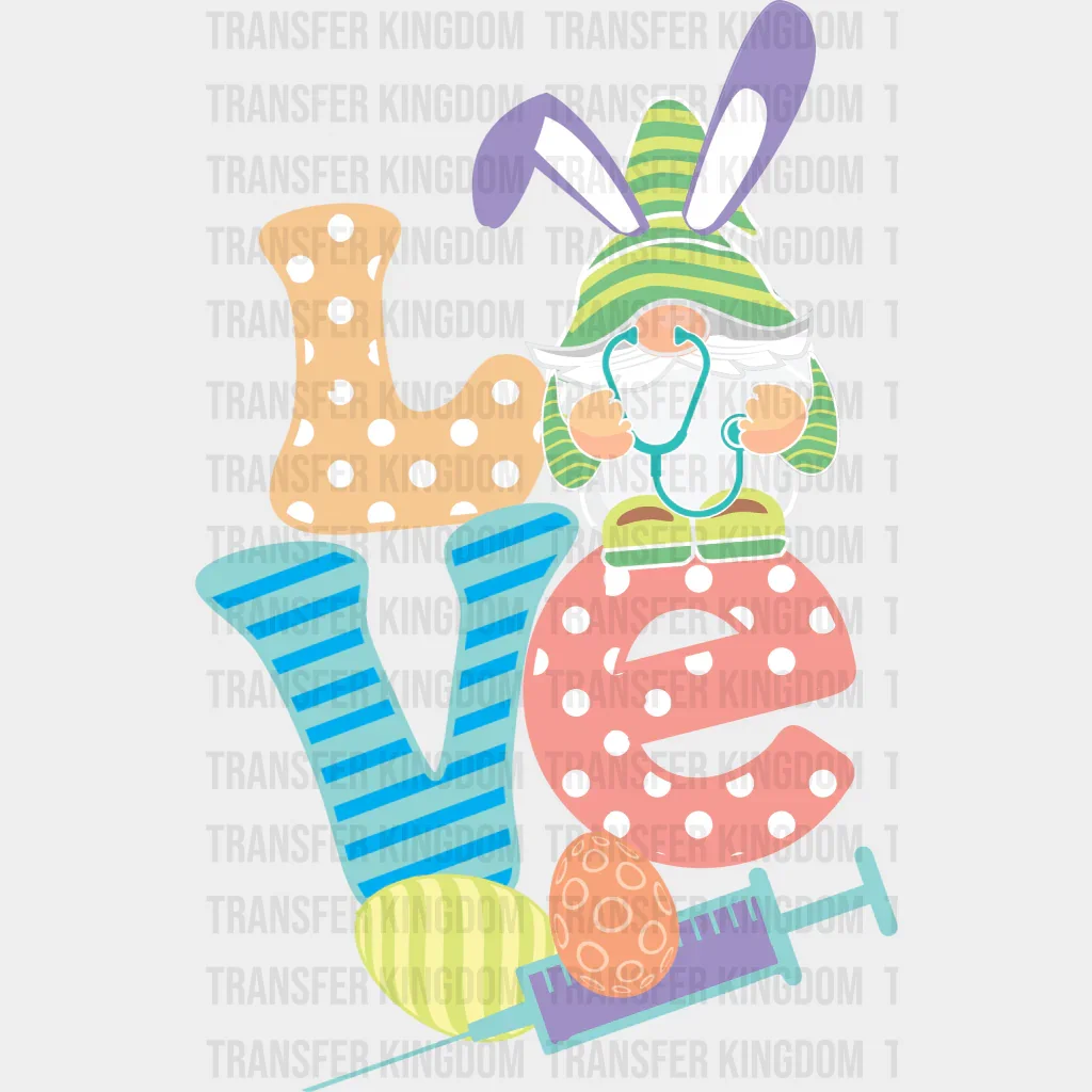 LOVE Easter Syringe Design - DTF heat transfer
