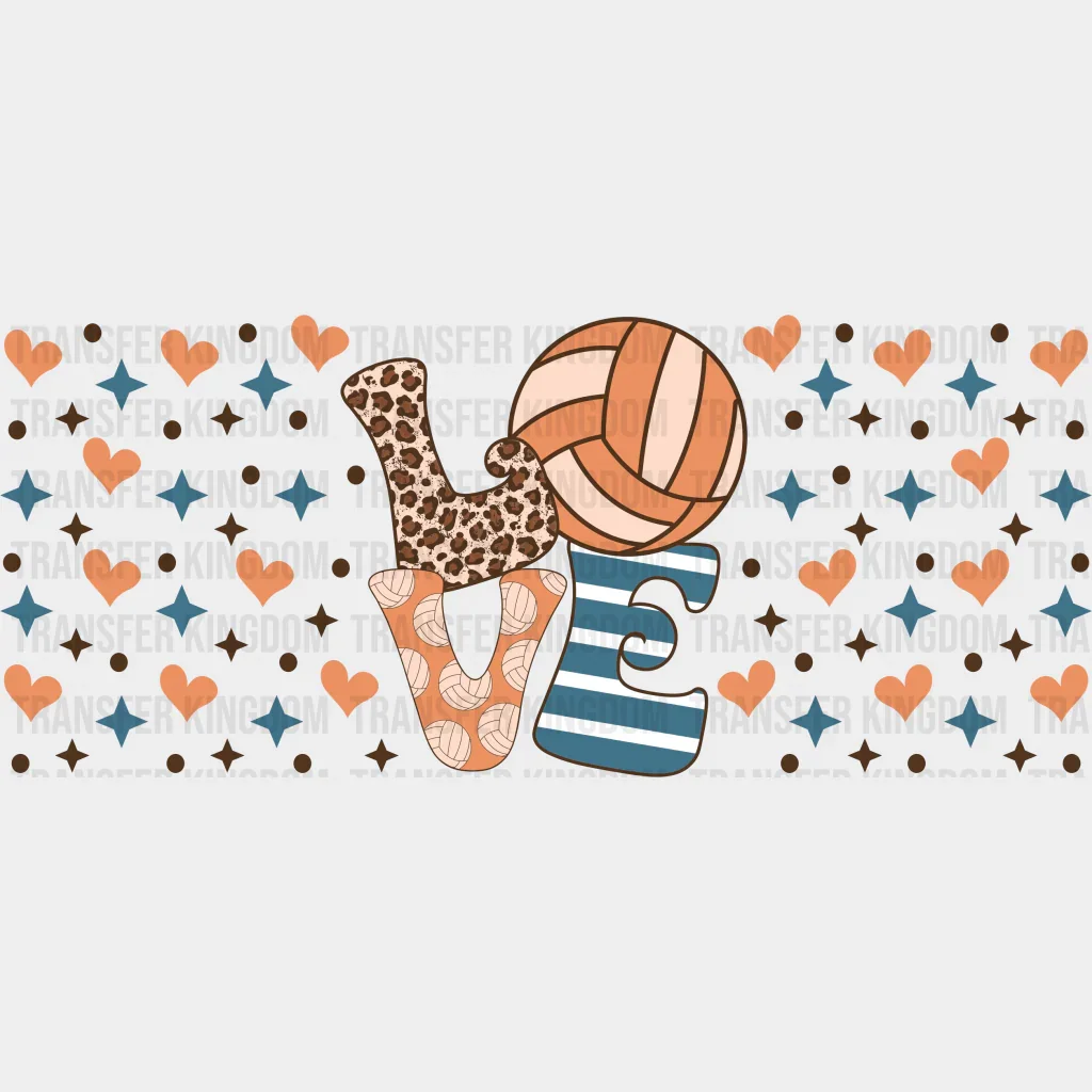 Love Volleyball - Volleyball Cup Wrap UV Sticker Permanent UV DTF Decal