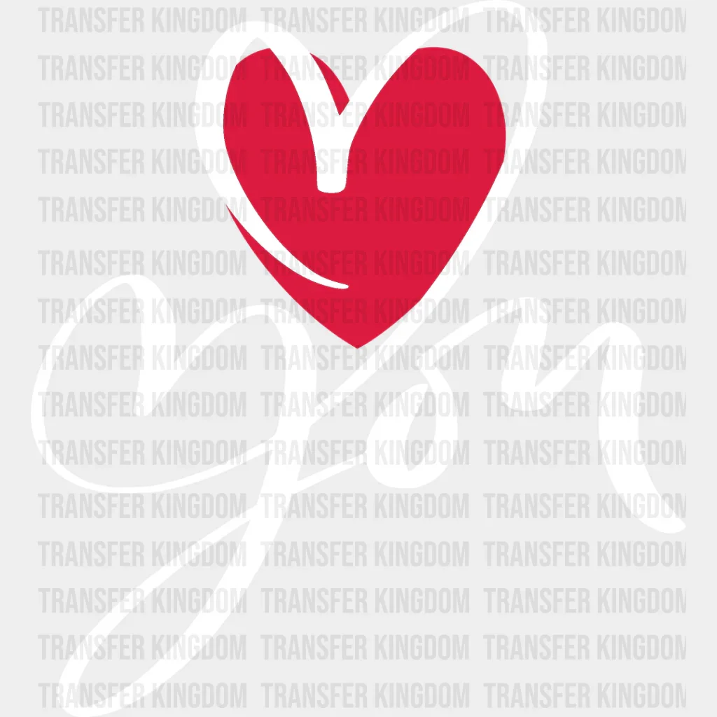 Love You Cursive Design - Valentine's Day DTF Transfer - Image 2