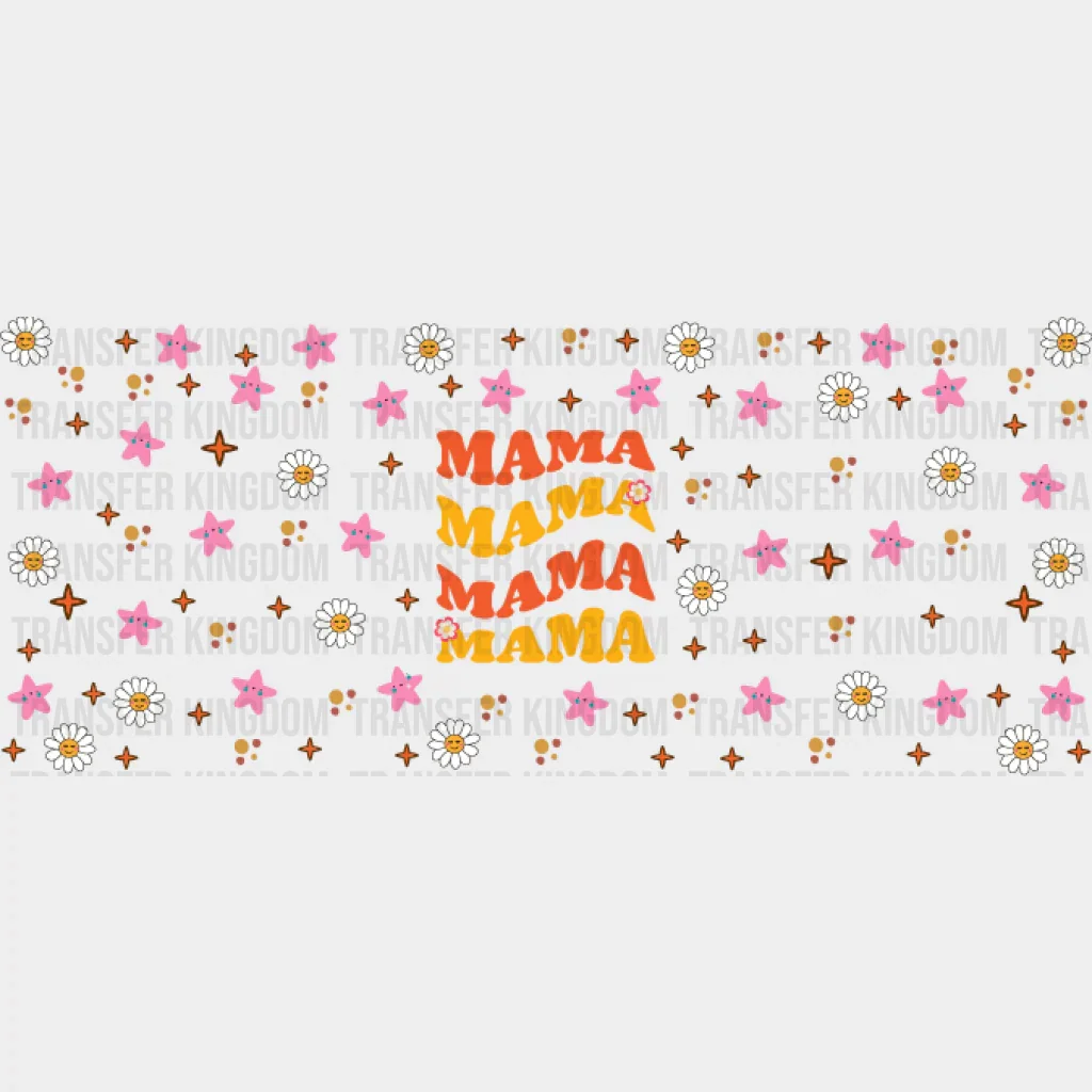 Mama Daisies And Starfishes - Mom Cup Wrap UV Sticker Permanent UV DTF Decal