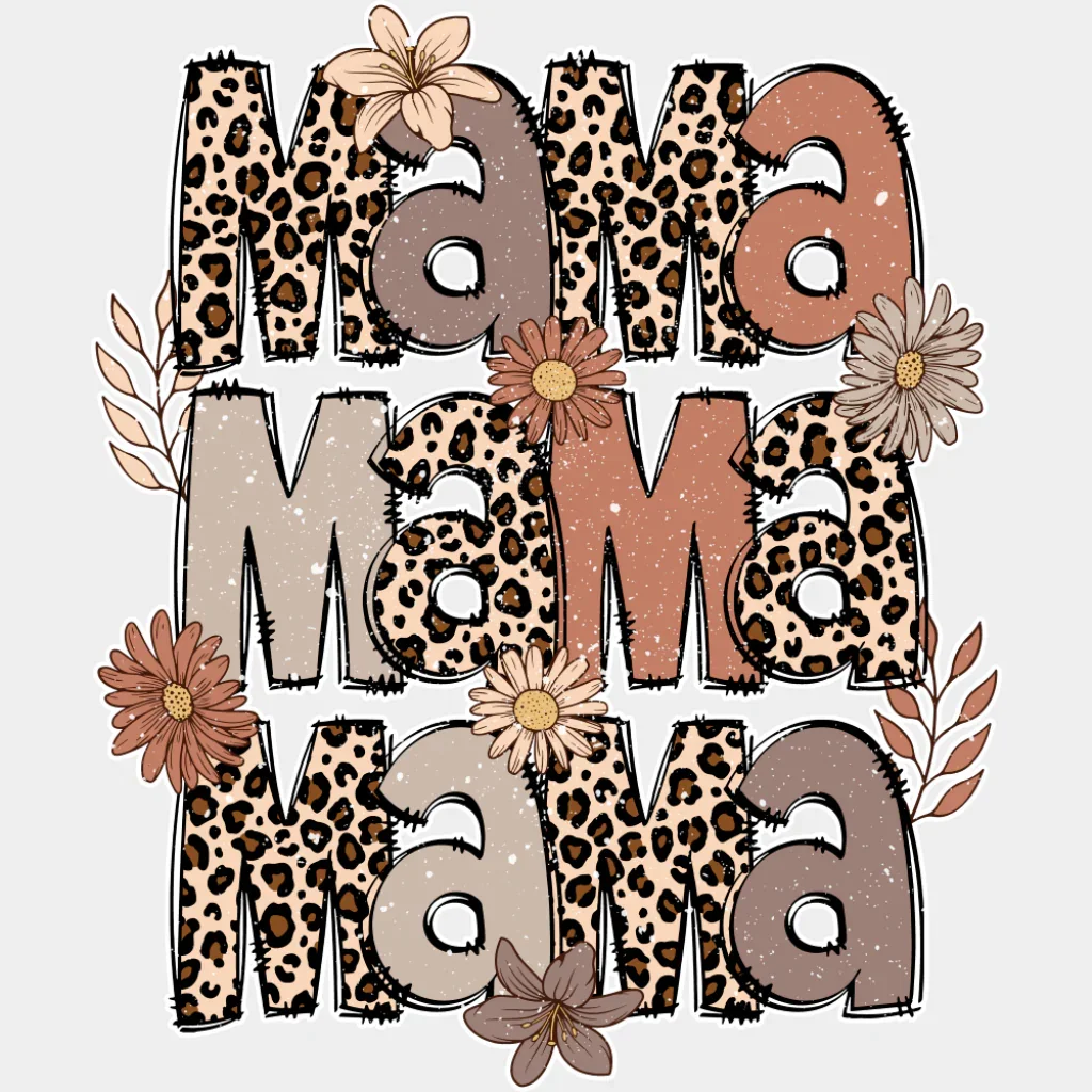 Mama Leopard Pattern Design - Mother's Day DTF Transfer - Image 2