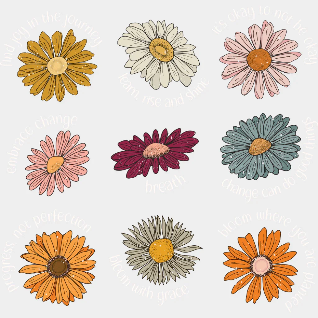 Mental Health Daisies - Mental Health DTF Transfer - Image 2