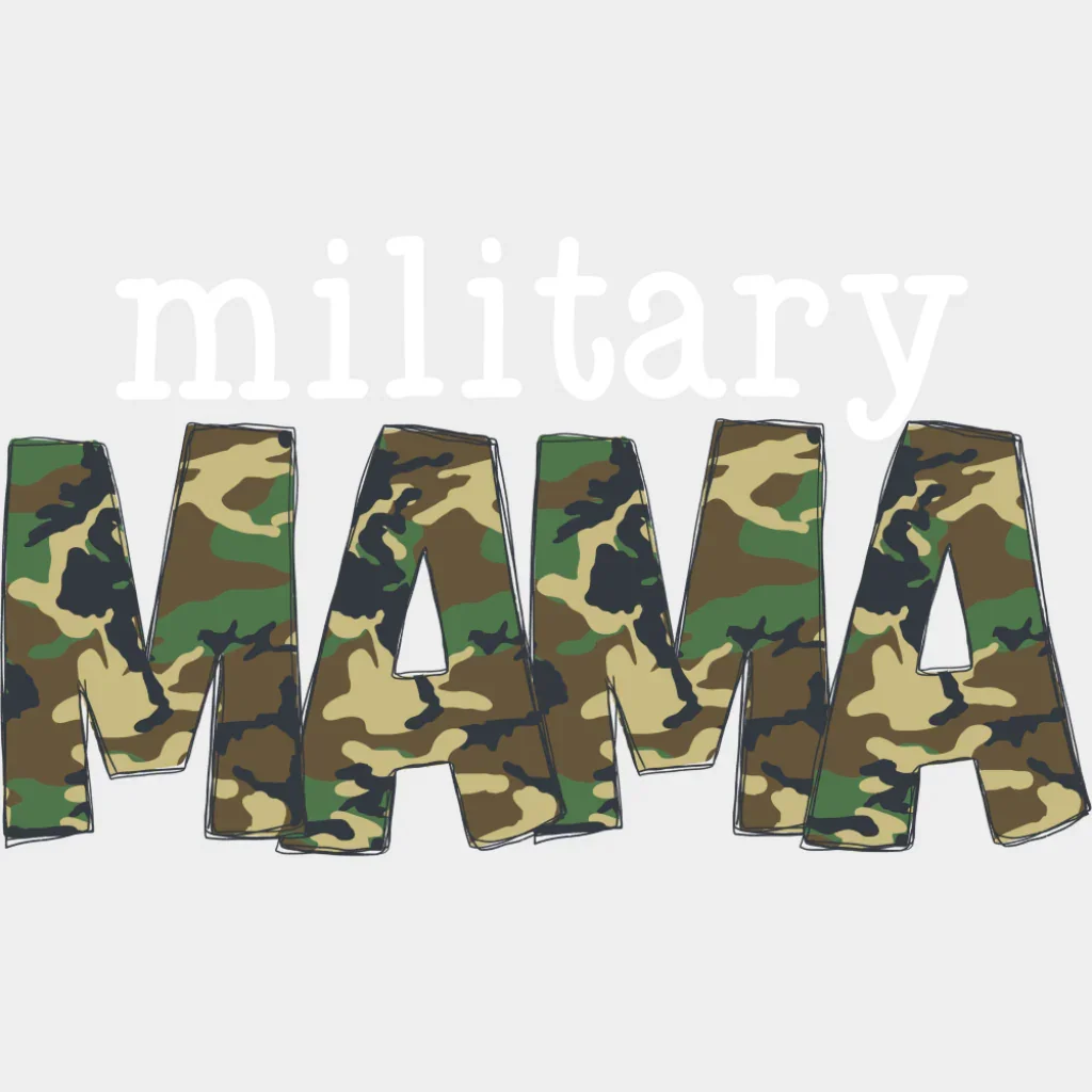 Military Mama B&W - Military DTF Transfer - Image 2