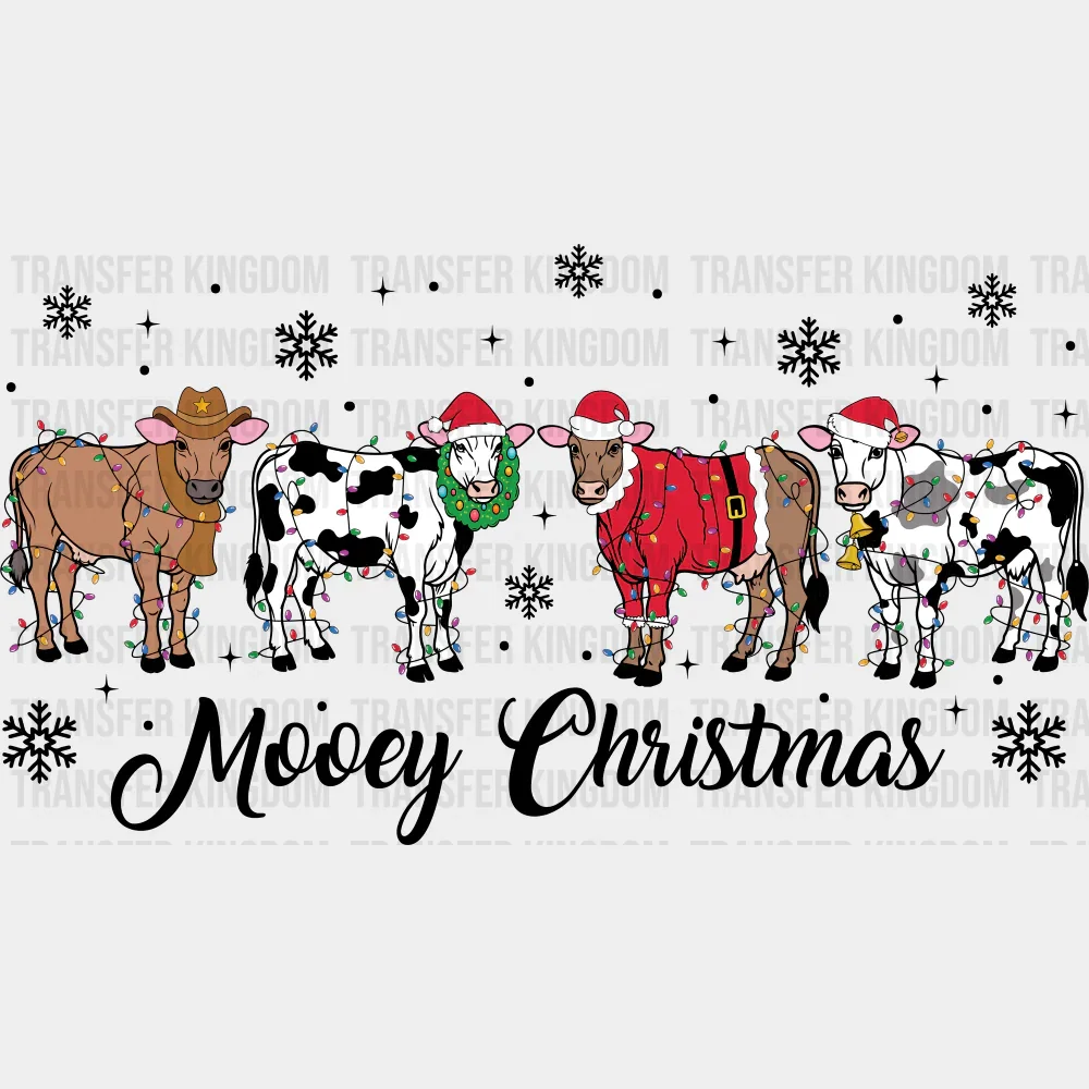 Mooey Christmas B&W - Christmas DTF Transfer