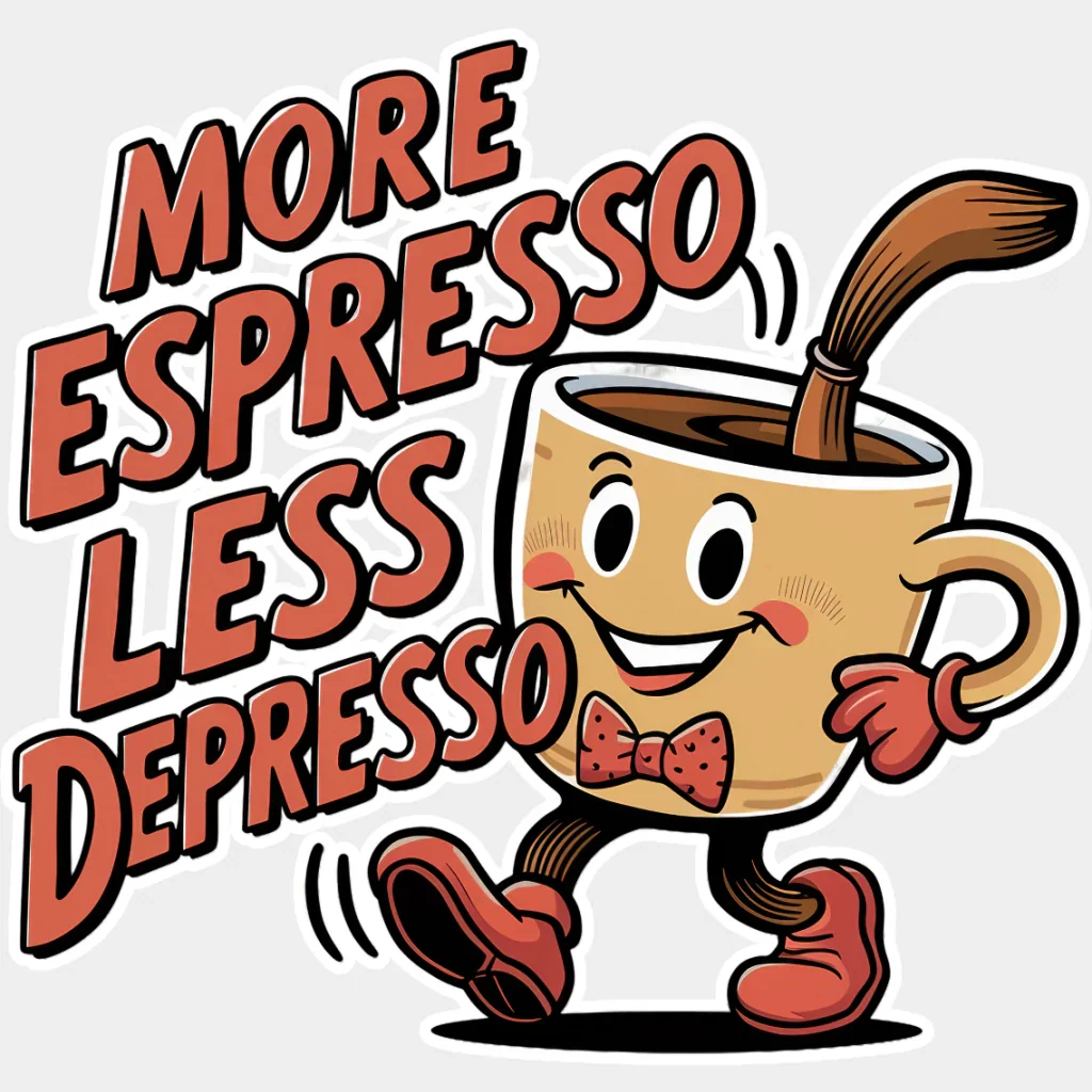 More Espresso Less Depresso - Coffee DTF Transfer - Image 2