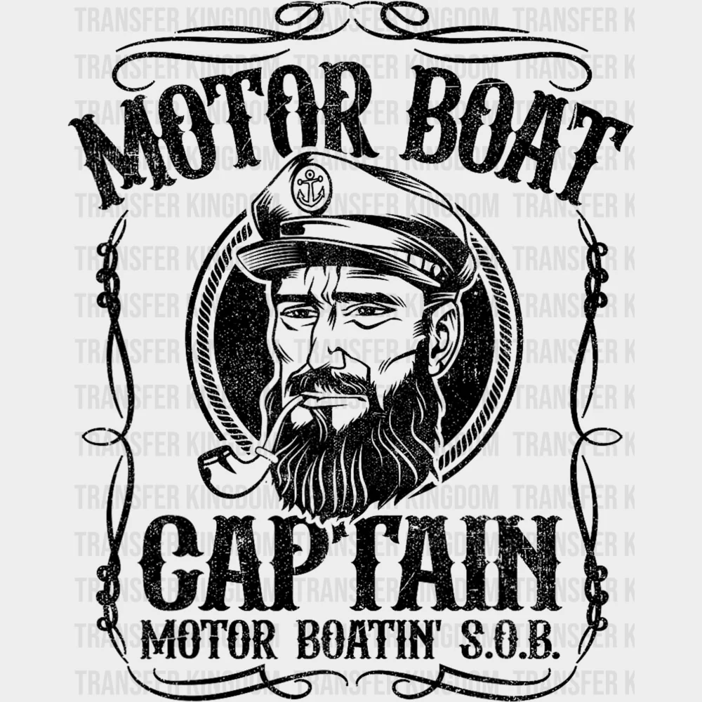 Motor Boat Captain - Boating DTF Transfers