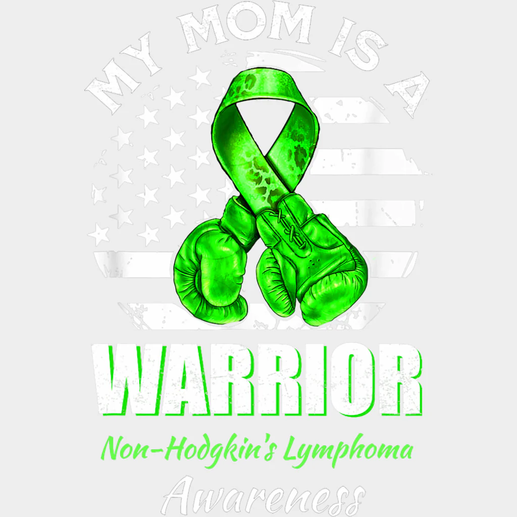 My Mom Is A Warrior, Circular US Flag - Lymphoma DTF Transfers - Image 2