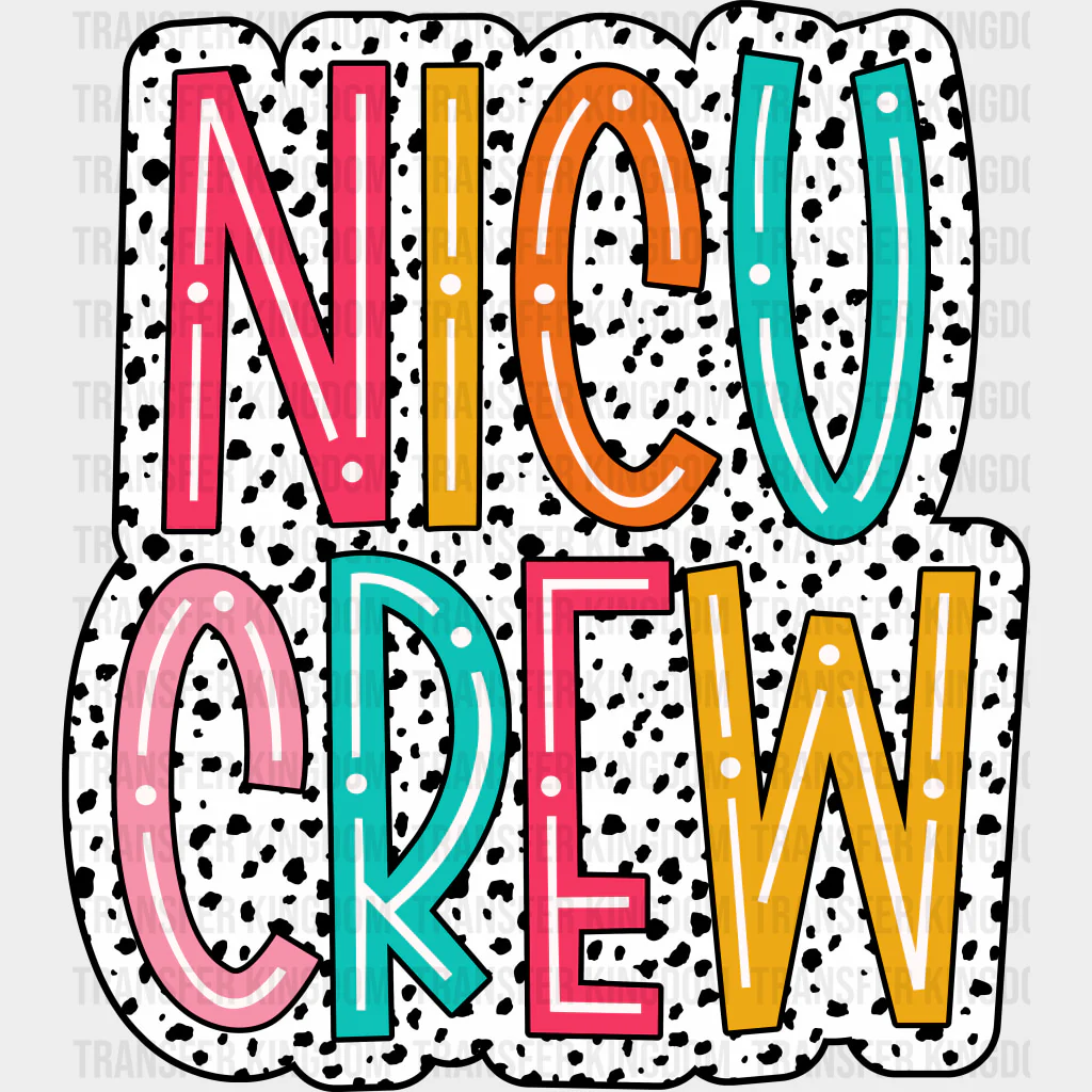 NICU Crew, Dotted B&W - NICU Nurse DTF Transfers