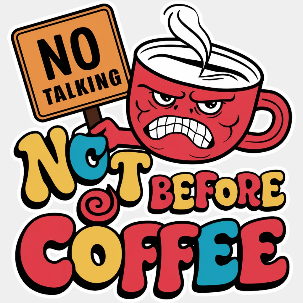 No Talking Not Before Coffee - Coffee DTF Transfer - Image 2