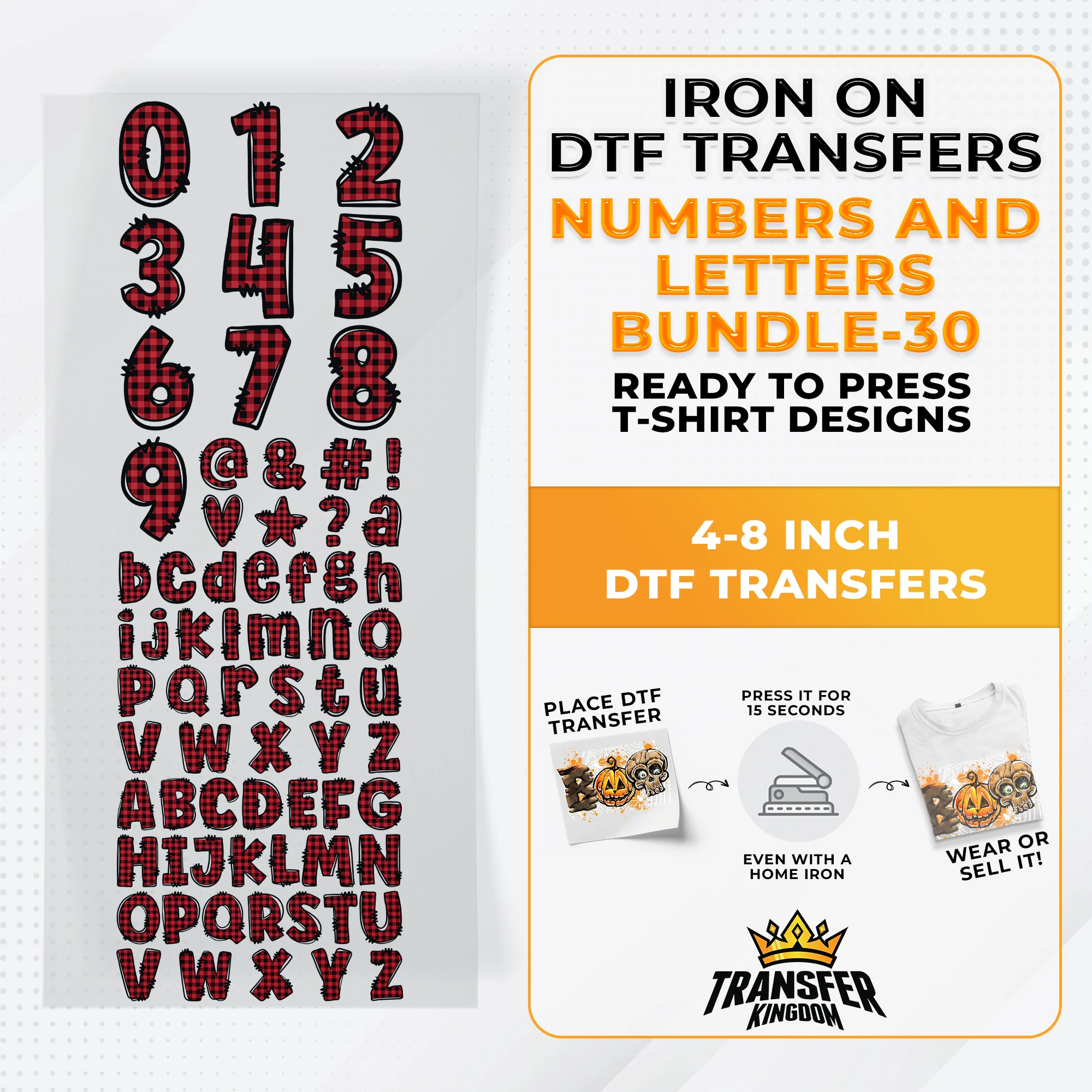 Numbers And Letters Bundle T-shirt Designs Premade DTF Gangsheet - DTF Bundle 30