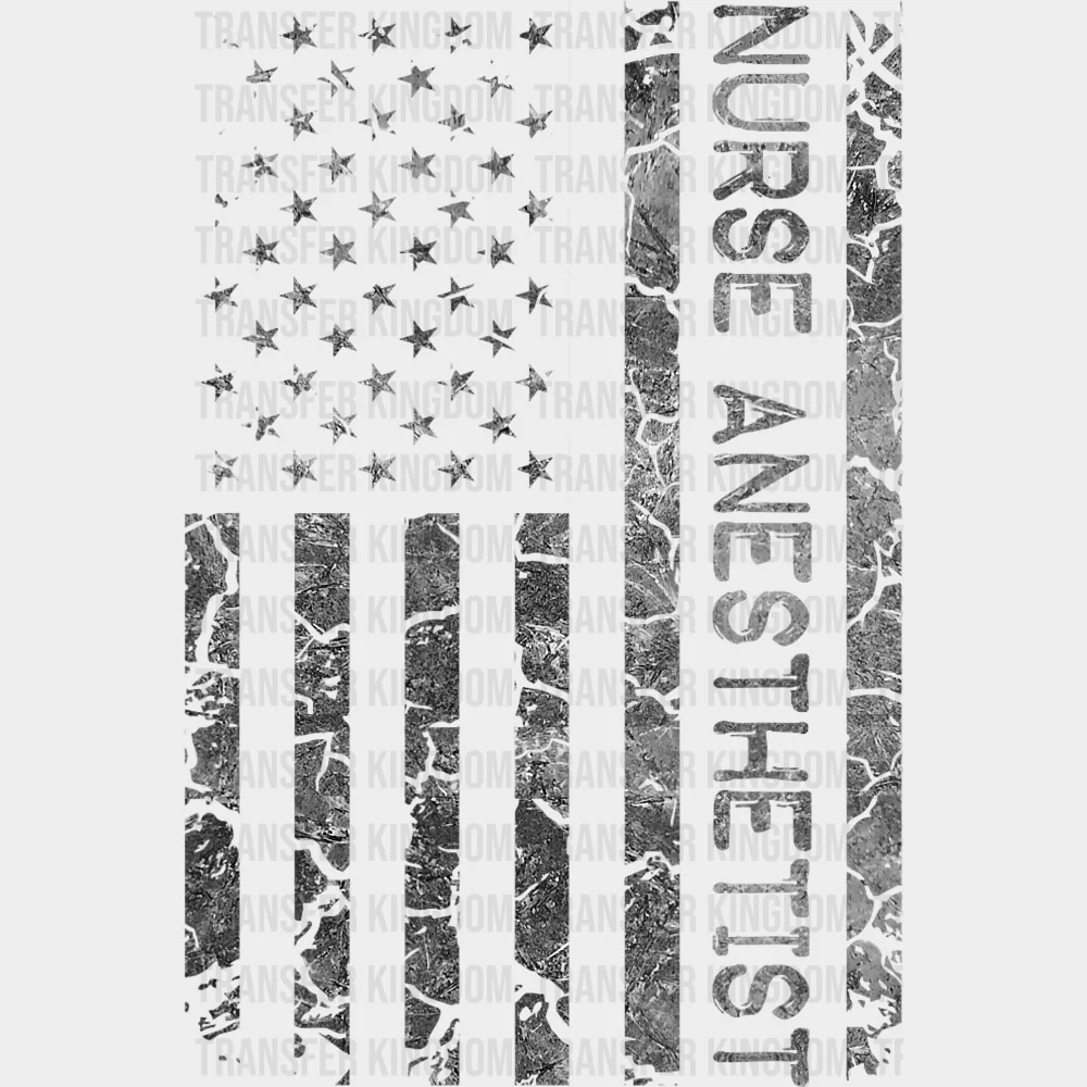 Nurse Anesthetist US Flag - CRNA Nurse DTF Transfers