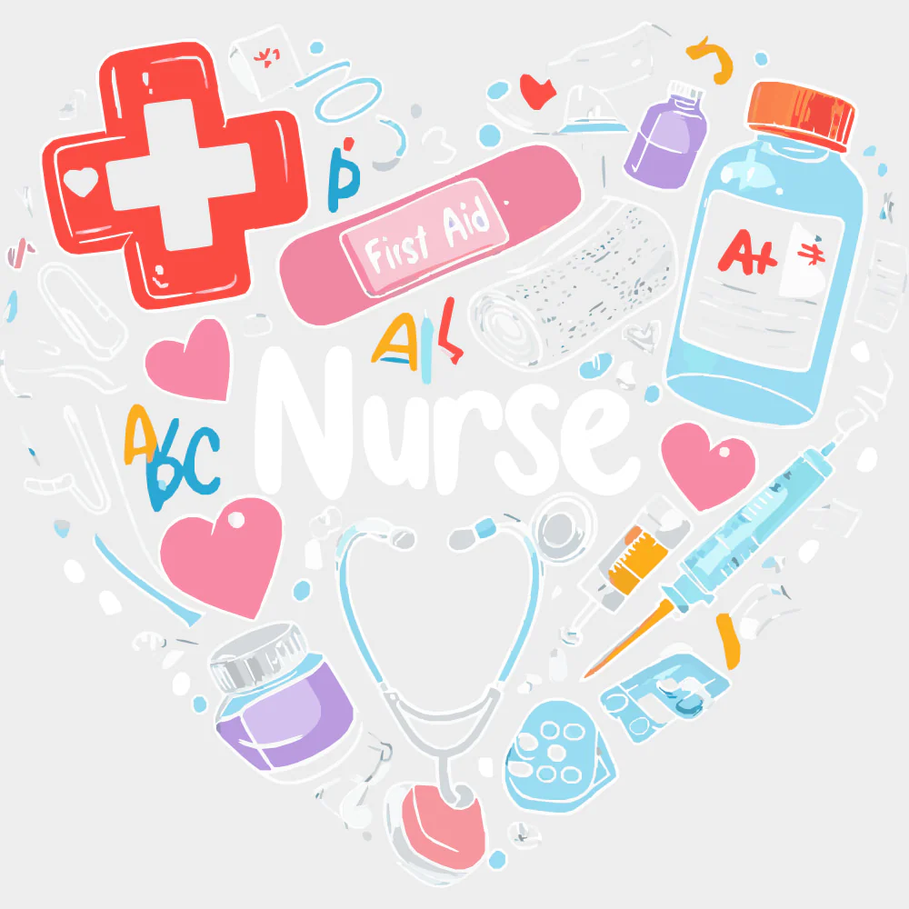 Nurse Heart - School Nurse DTF Transfers - Image 2