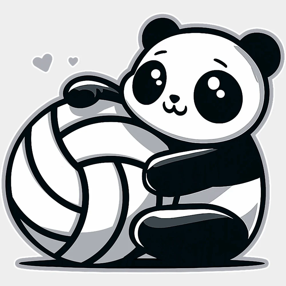Panda & Volleyball - Volleyball DTF Transfers - Image 2