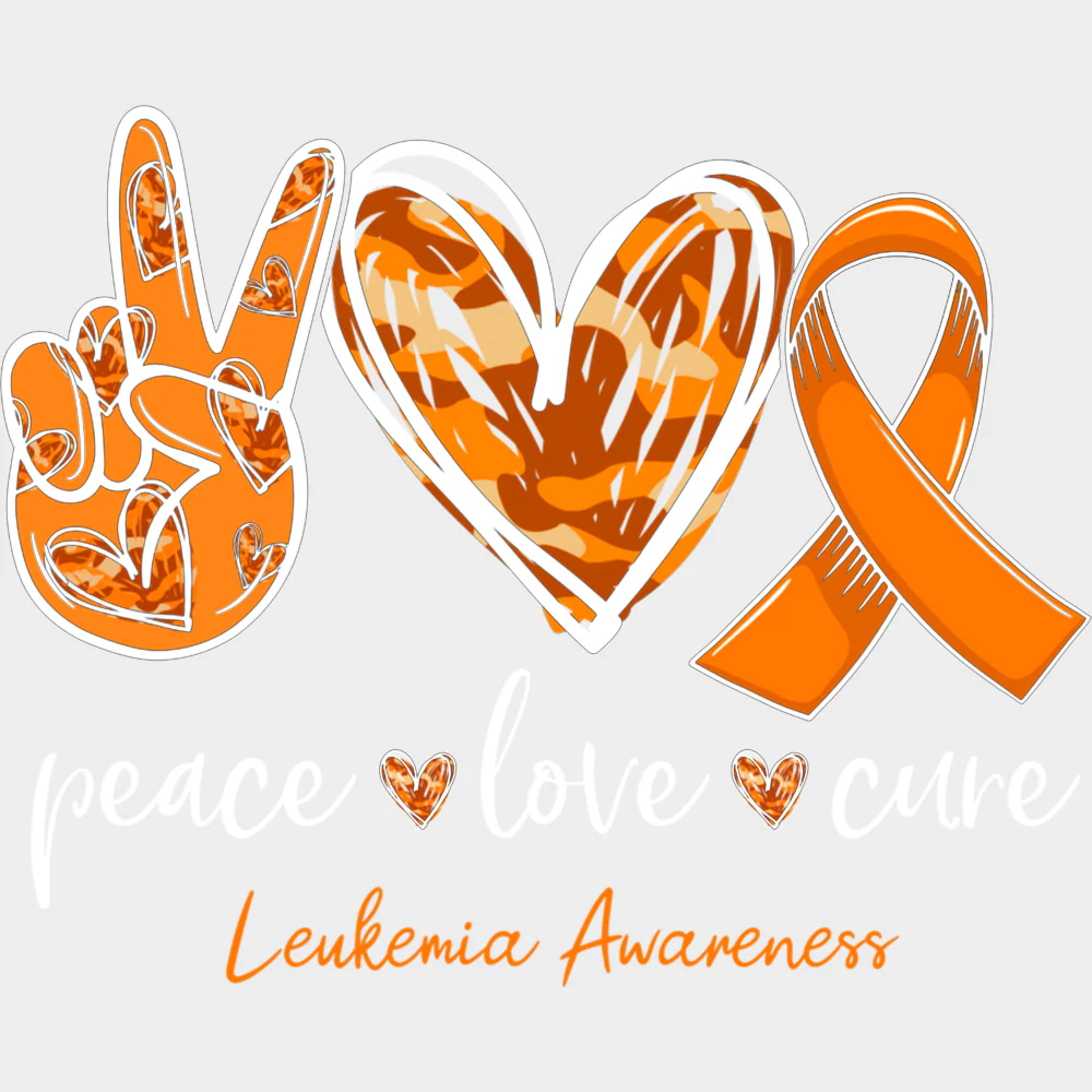 Peace, Love, Cure, Leukemia Awareness - Leukemia DTF Transfers - Image 2