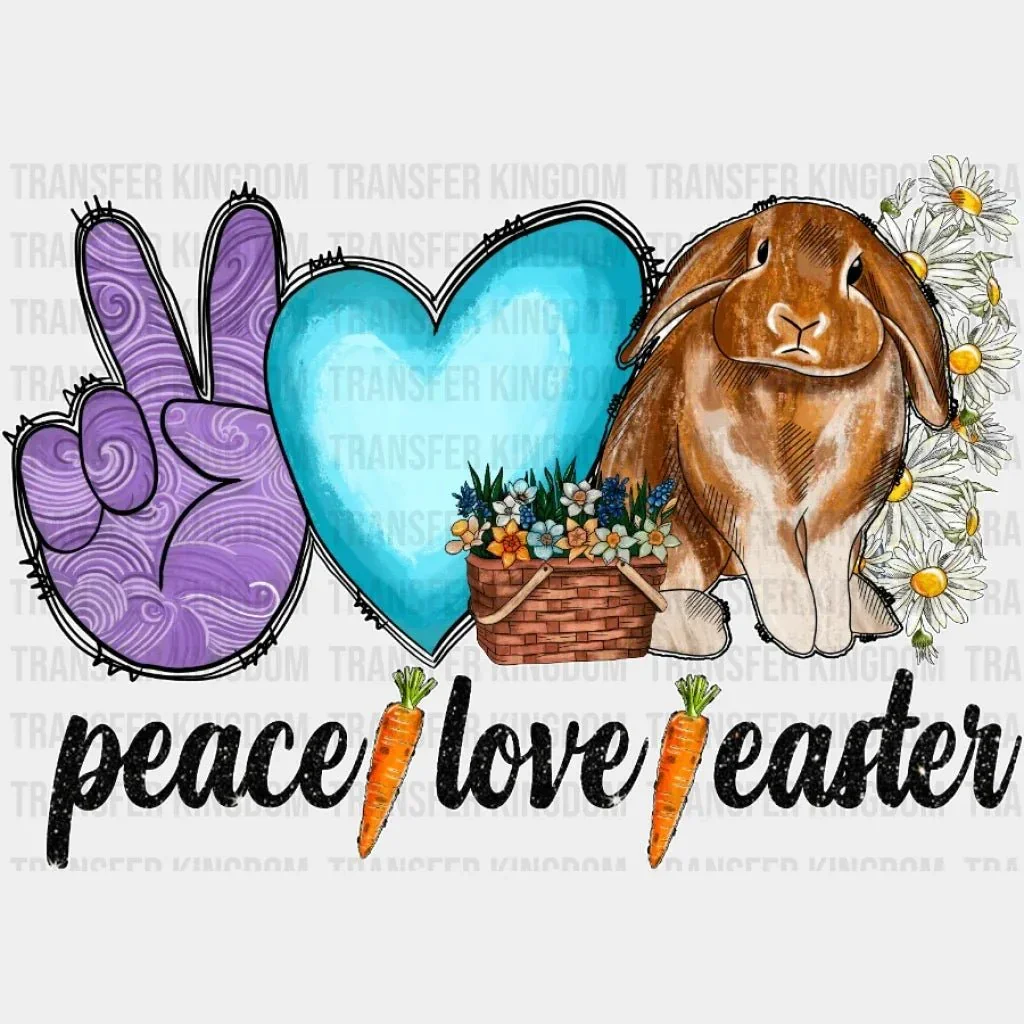 Peace Love Easter Bunny Design- DTF heat transfer - Image 2