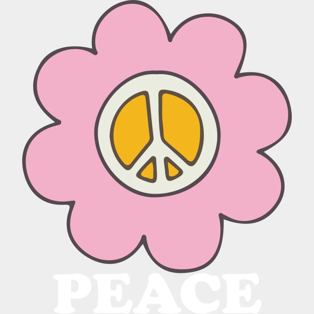Peace, Pink Flower - Mental Health DTF Transfers - Image 2