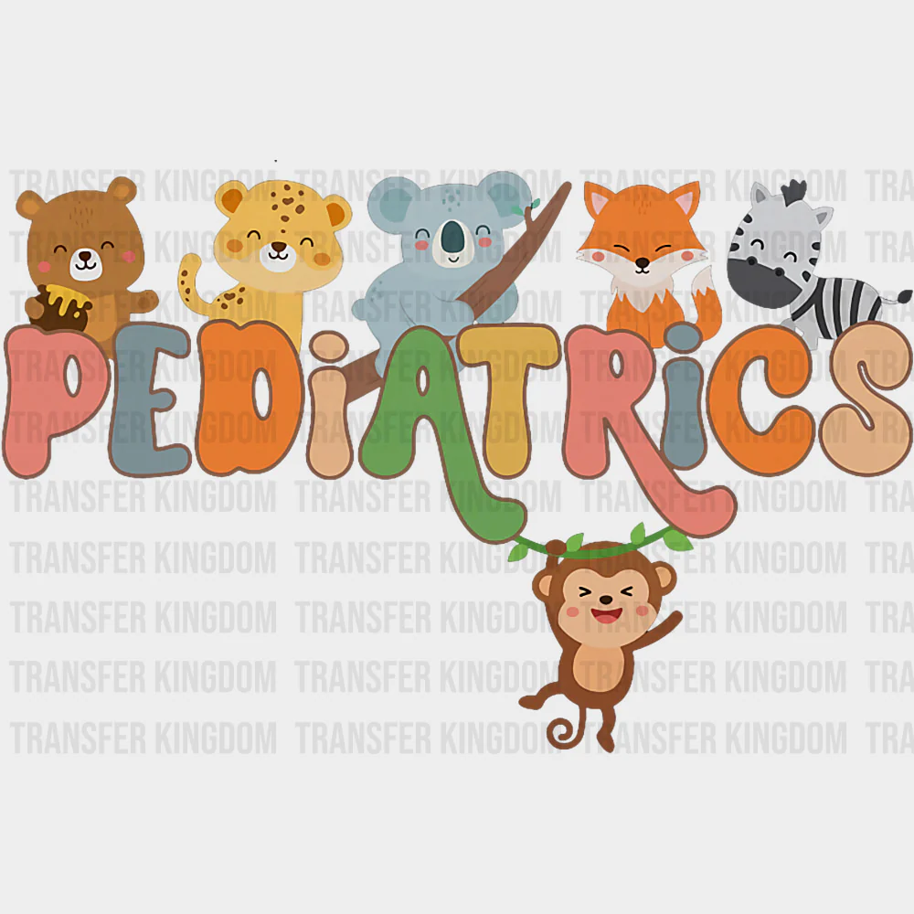 Pediatrics, Animals Design - Pediatric Nurse DTF Transfers