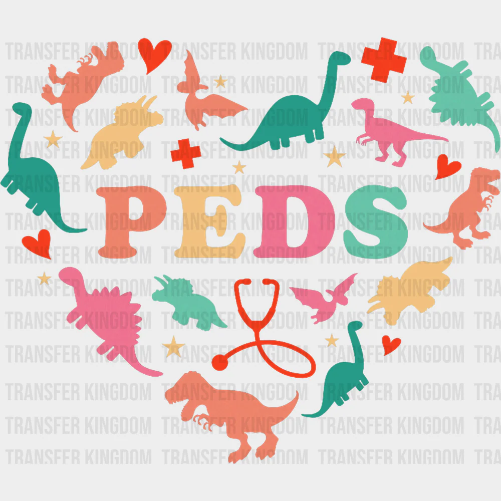 Peds, Dinosaurs, Heart - Pediatric Nurse DTF Transfers