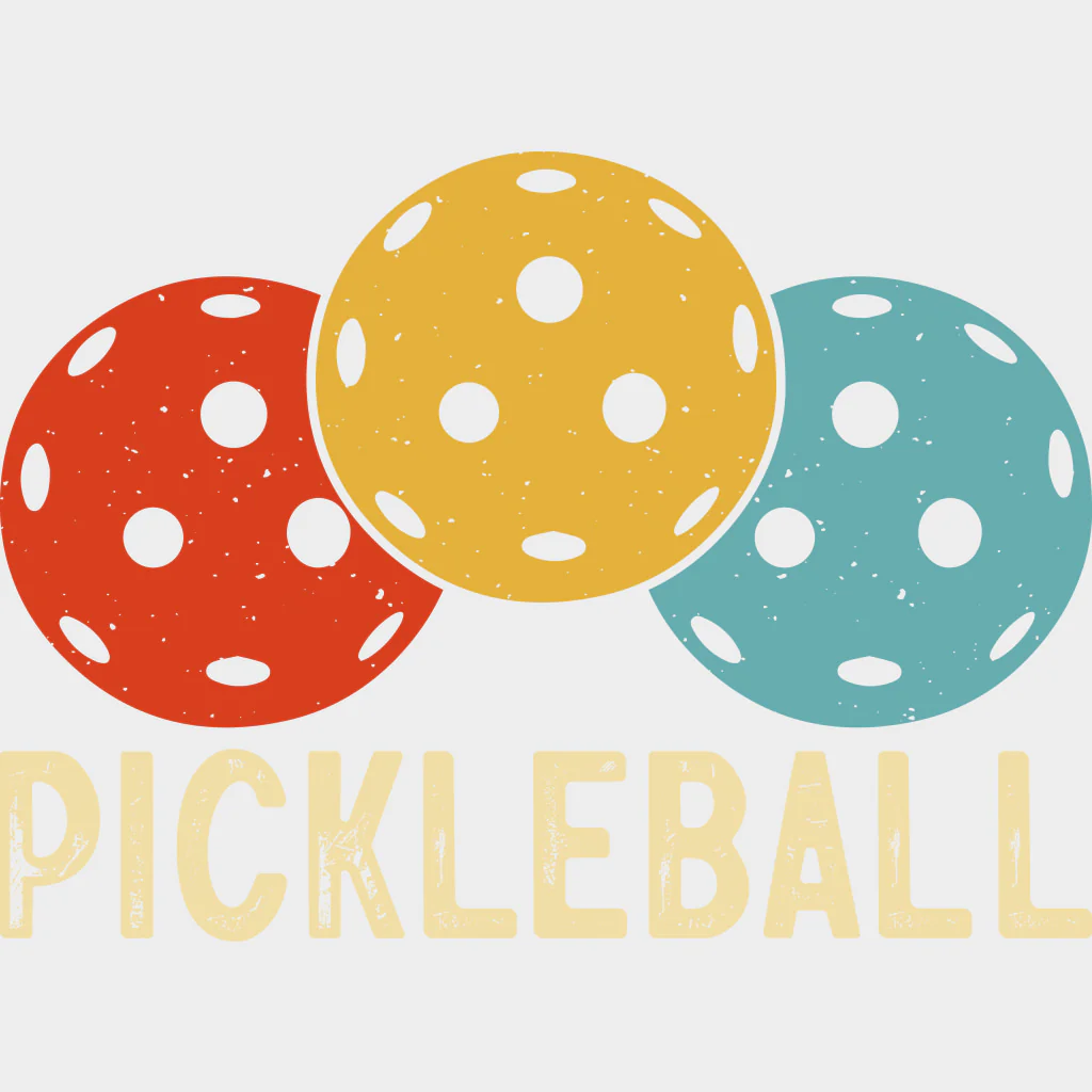 Pickleball Red Yellow Blue - Pickleball DTF Transfers - Image 2
