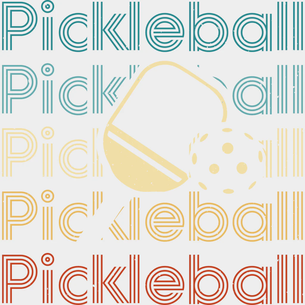 Pickleball, Stripes Font, Paddle & Ball - Pickleball DTF Transfers - Image 2