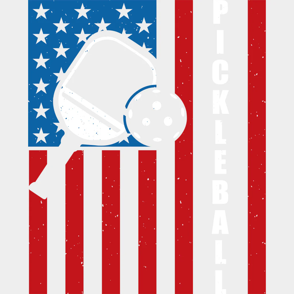 Pickleball USA Flag Red & Blue - Pickleball DTF Transfers - Image 2