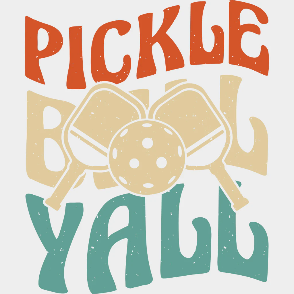 Pickleball Yall, B&W - Pickleball DTF Transfers - Image 2