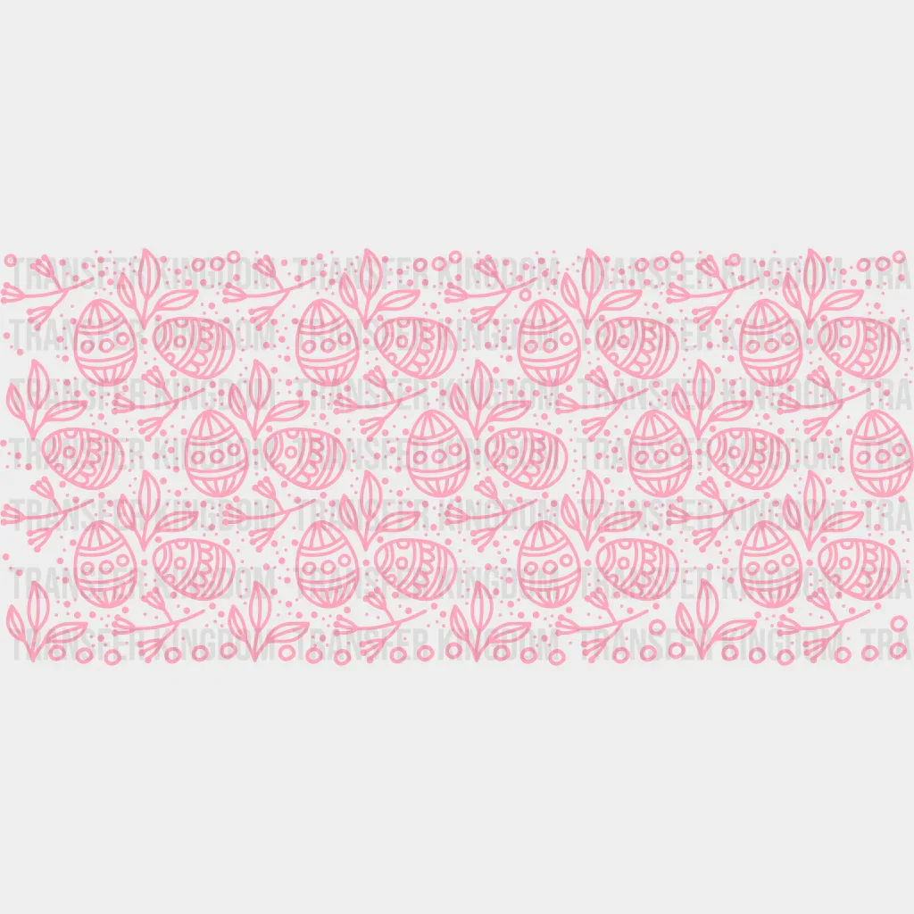 Pink Eggs Drawing - Easter Cup Wrap UV Sticker Permanent UV DTF Decal