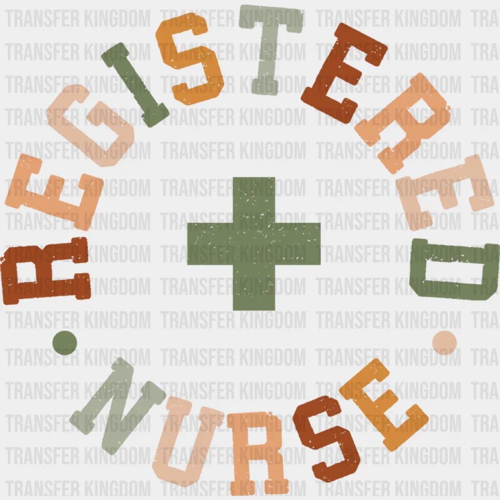 Registered Nurse Circle Design - Registered Nurse DTF Transfers