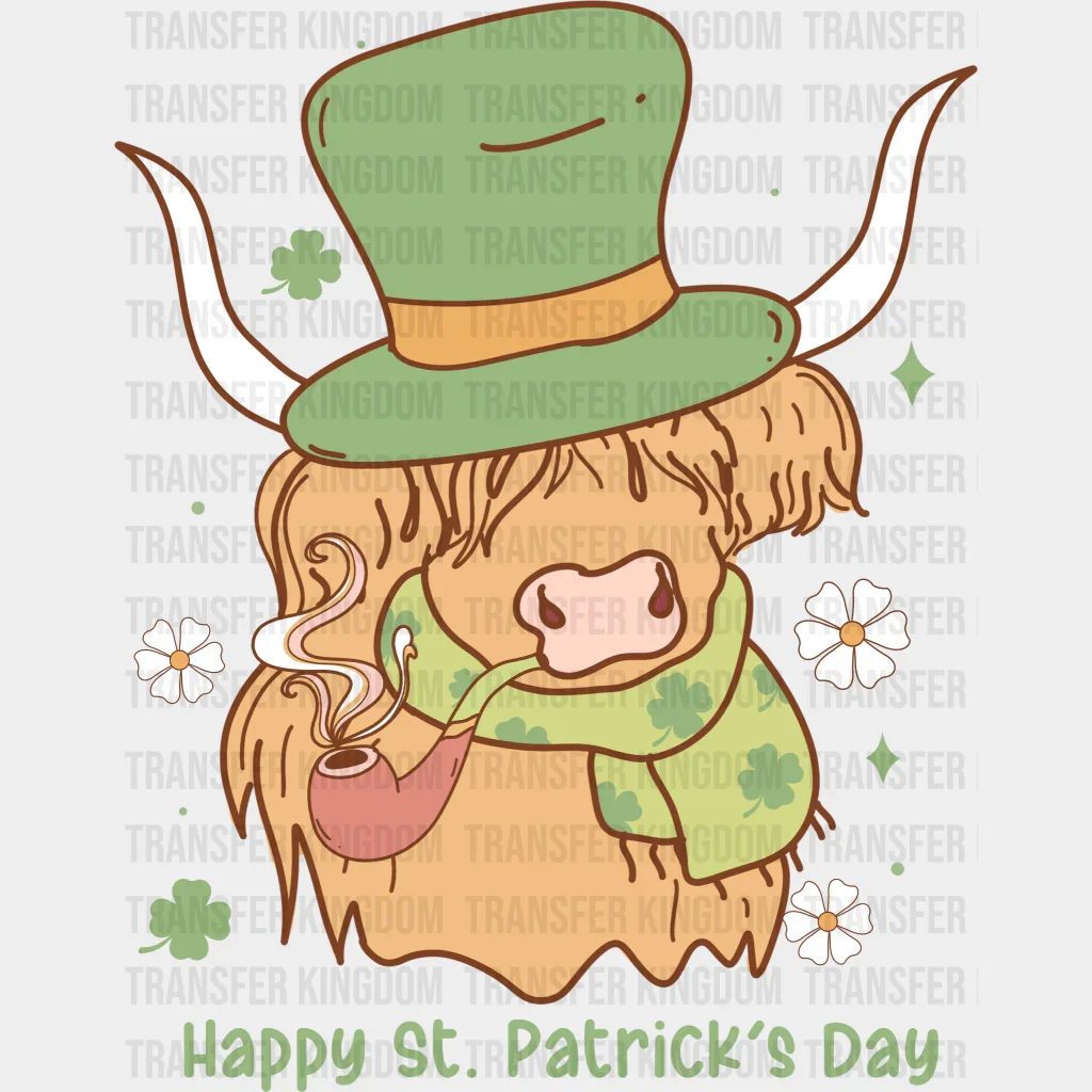 Retro St. Patrick's Day Cattle Design - St. Patrick's Day DTF heat transfer
