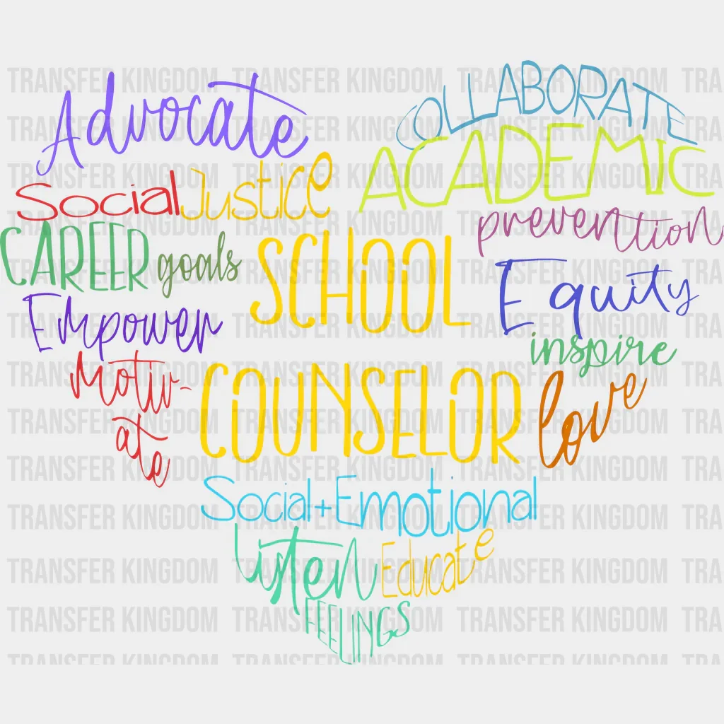 School Counselor 100 Days School Design - DTF heat transfer