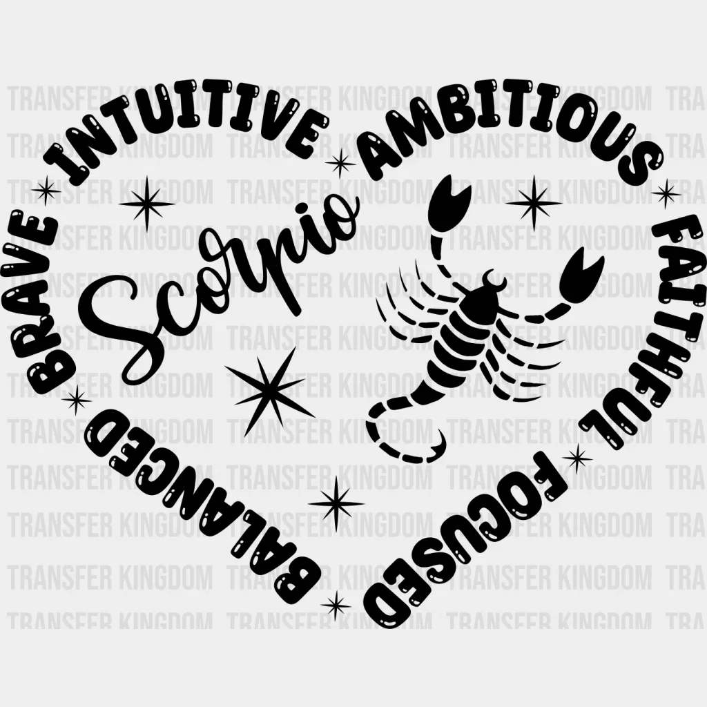 Scorpio Heart Design - Zodiac & Horoscopes DTF heat transfer