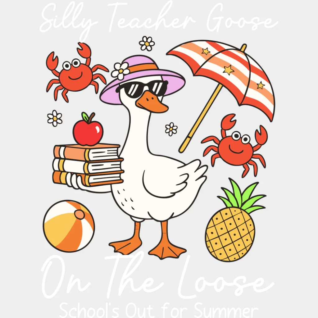 Silly Teacher Goose On The Loose - Teachers DTF Transfer - Image 2