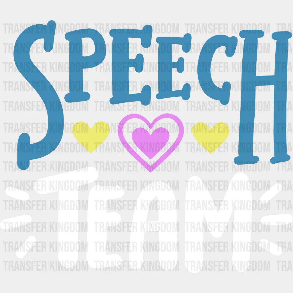Speech Team B&W Design  - Therapist DTF Heat Transfer - Image 2