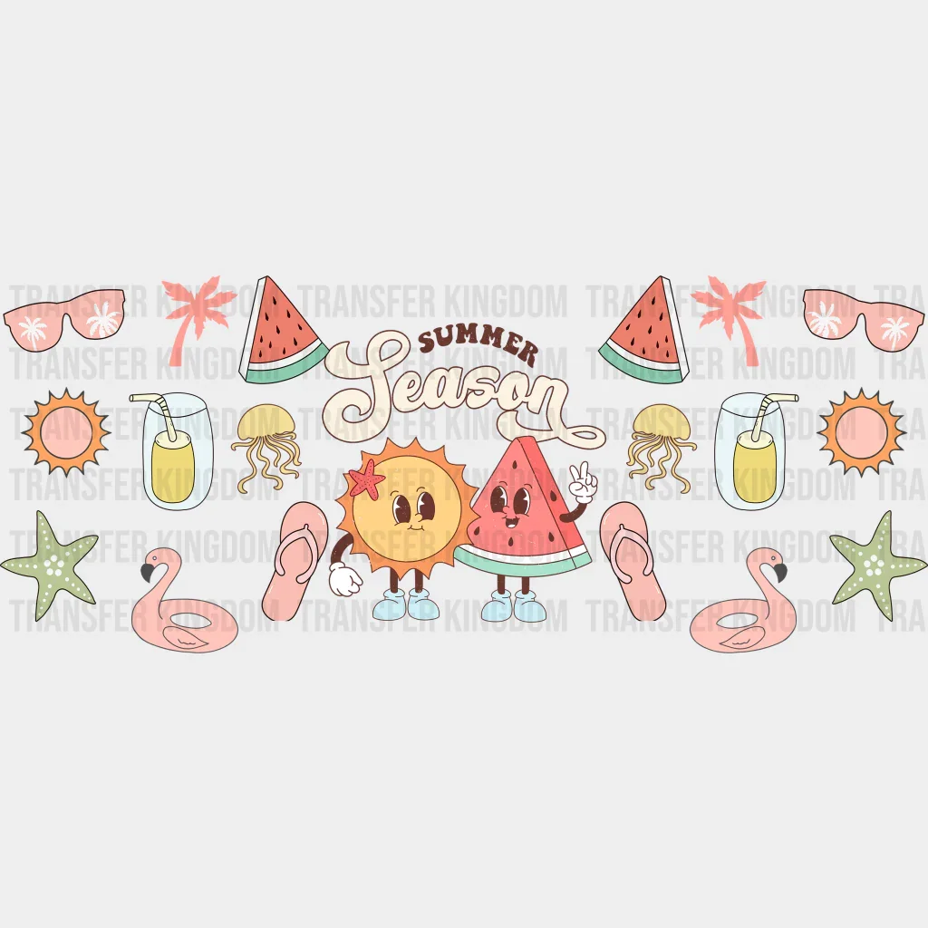 Summer Season Watermelon - Summer Cup Wrap UV Sticker Permanent UV DTF Decal