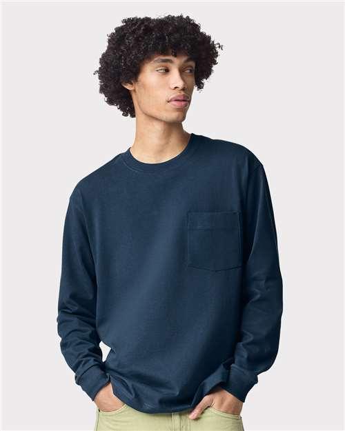 Unisex Super Heavyweight Long Sleeve Pocket Tee - 9410 - Image 7