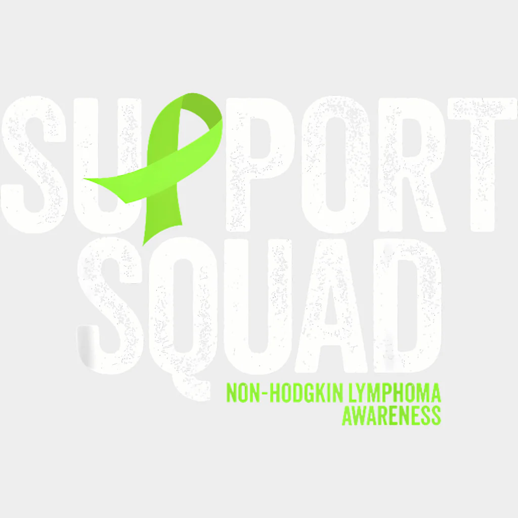 Support Squad B&W, Green Ribbon - Lymphoma DTF Transfers - Image 2