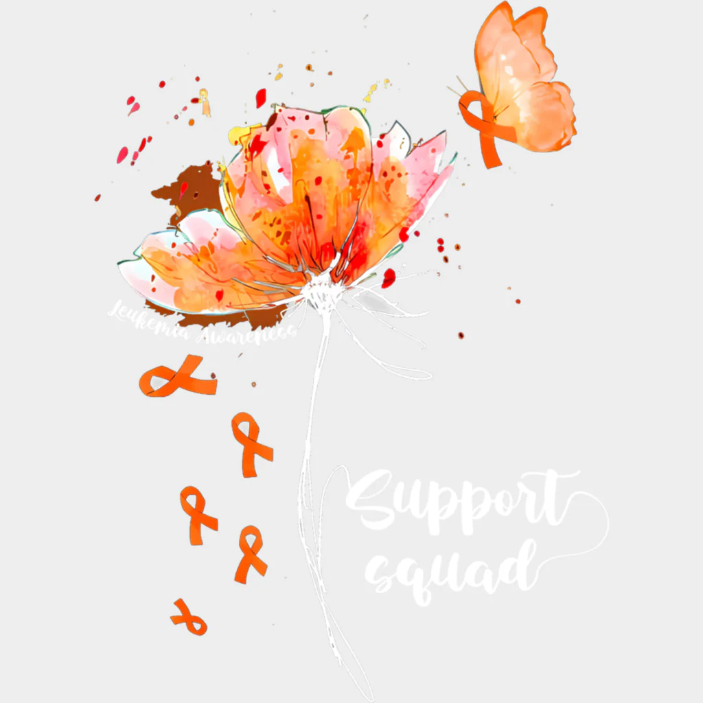 Support Squad, Flower, Ribbon & Butterfly - Leukemia DTF Transfers - Image 2