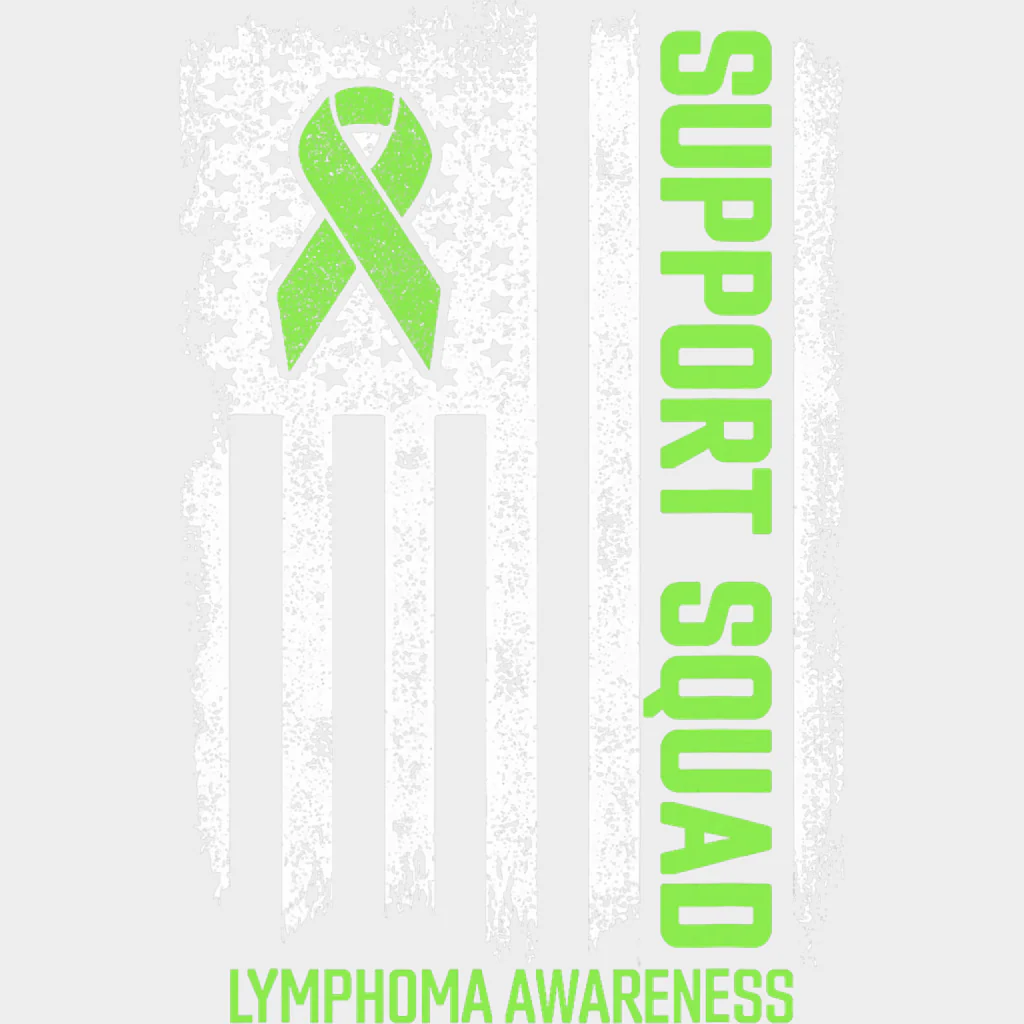 Support Squad, USA Flag B&W - Lymphoma DTF Transfers - Image 2