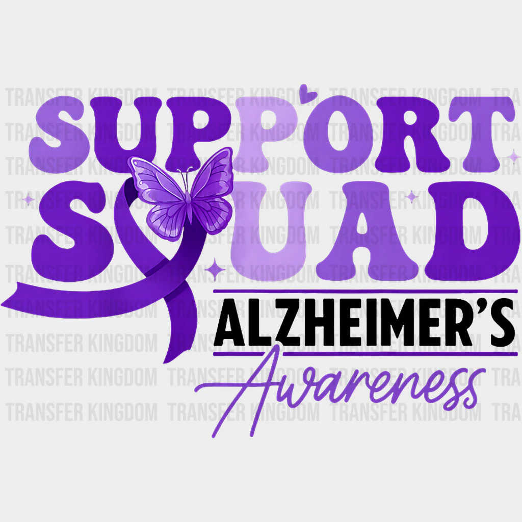 Support Squad Vintage Font - Alzheimer's Awareness DTF Transfer