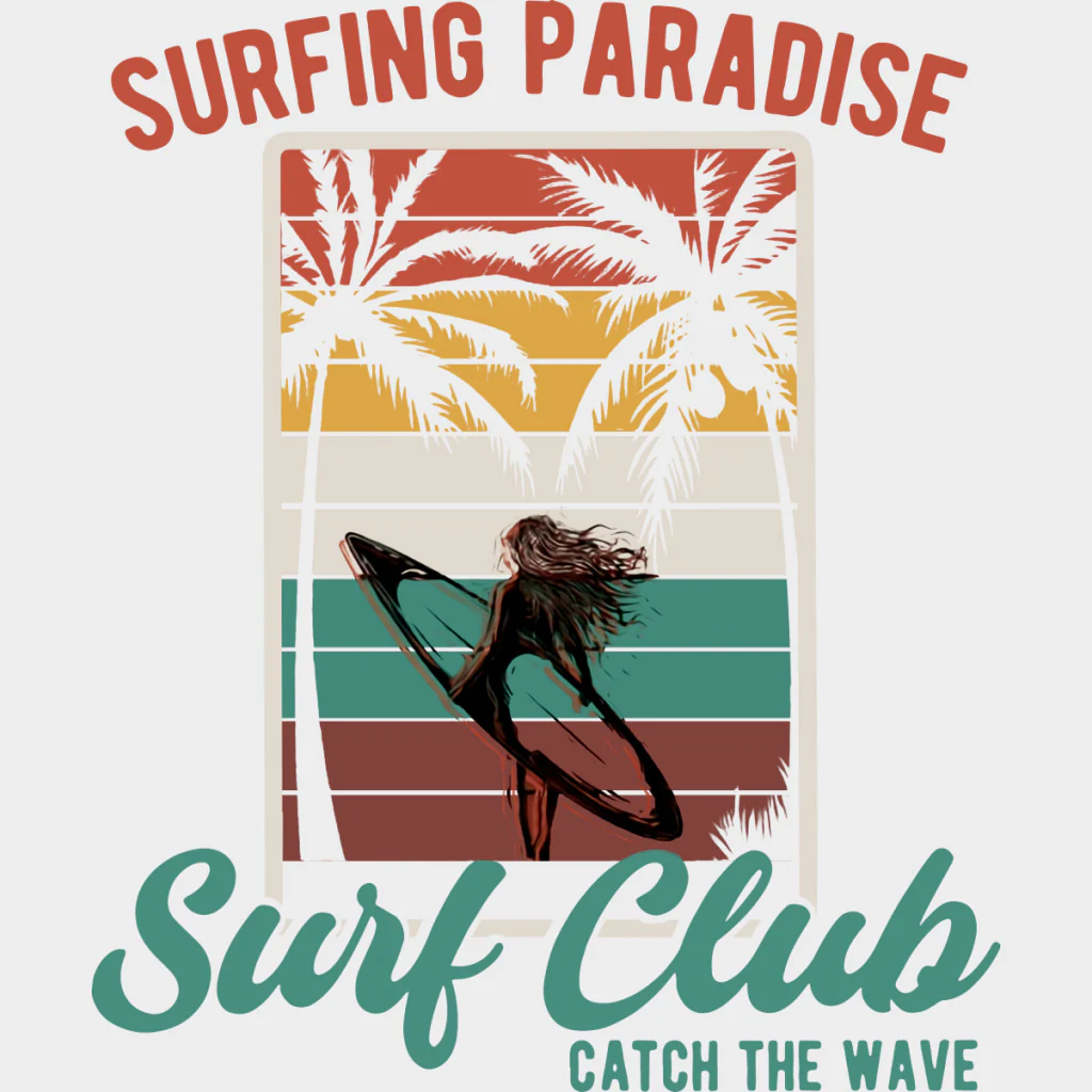 Surfing Paradise, Surf Club, Catch The Wave - Surfing DTF Transfers - Image 2